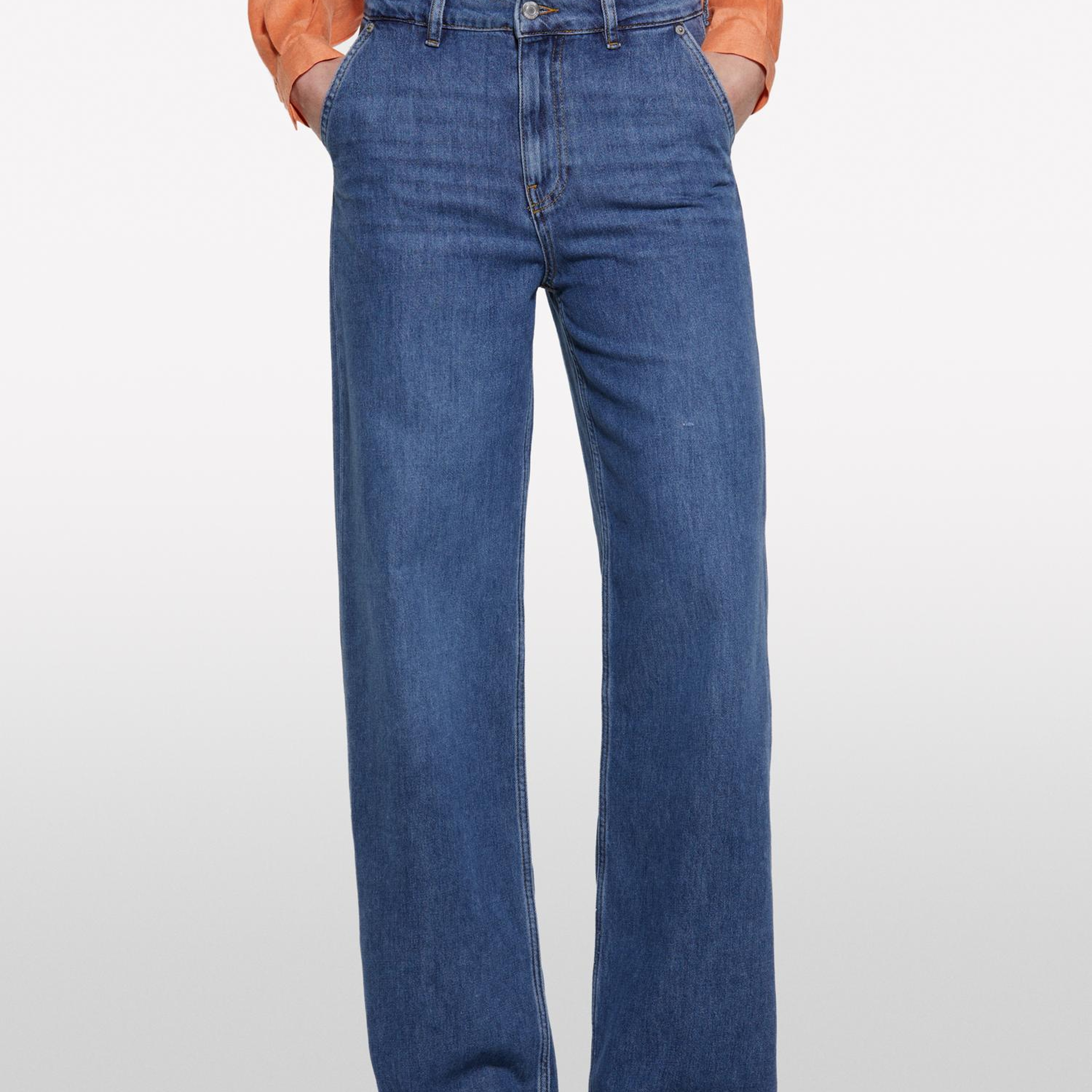Kadın Koyu Denim Liyosel Karışımlı Wide Leg Pantolon
