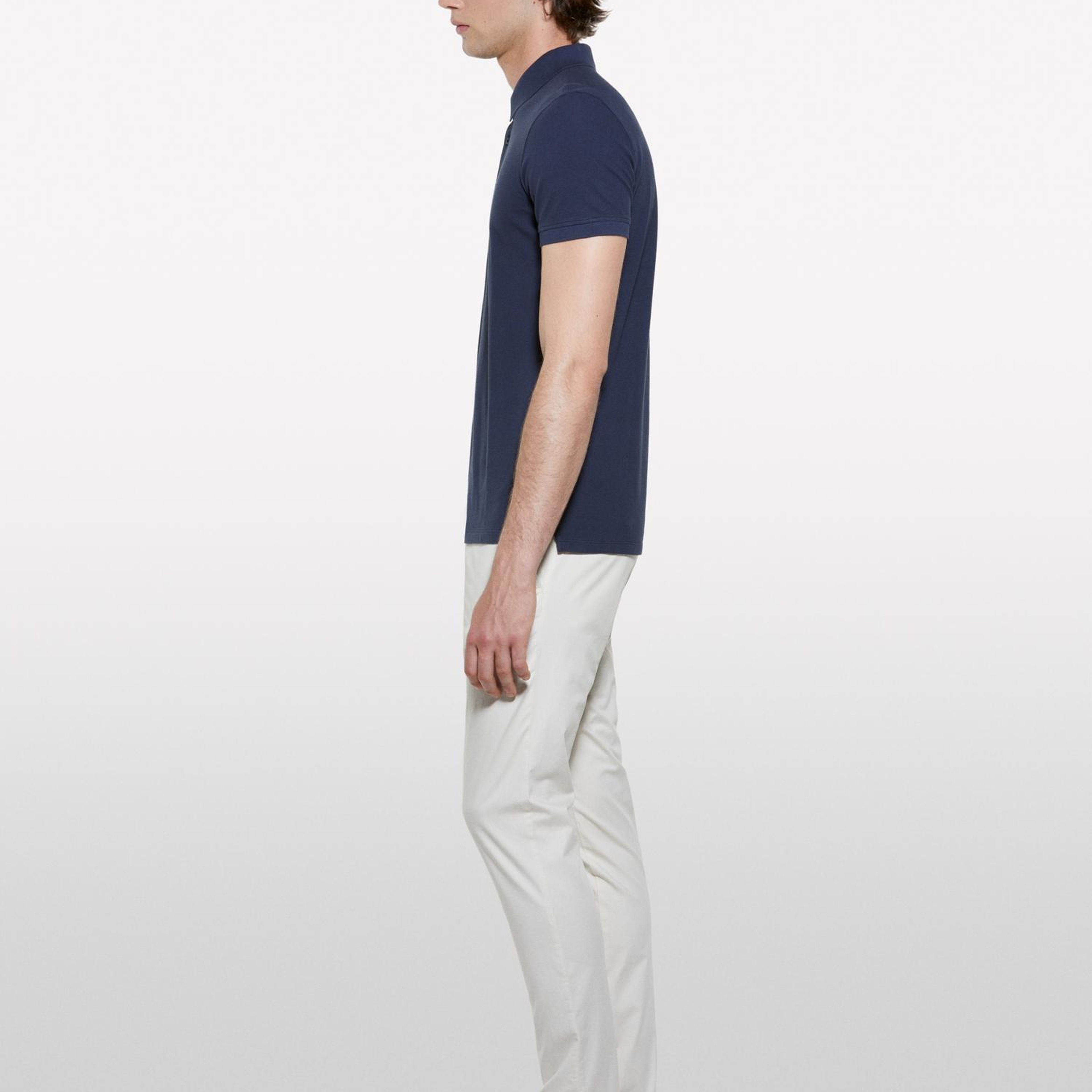 Erkek Açık Bej Pamuk Karışımlı Slim Fit Chino Pantolon