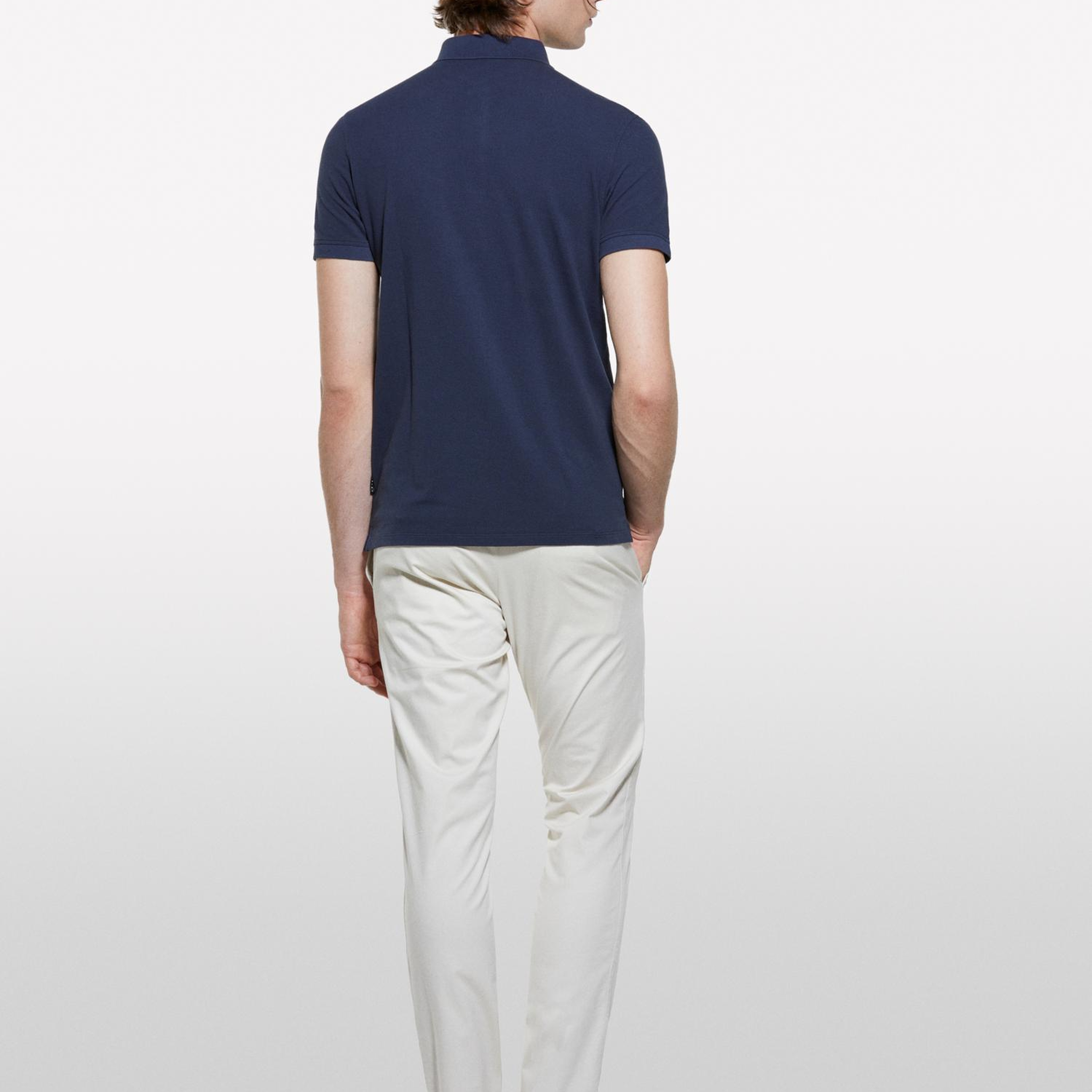 Erkek Açık Bej Pamuk Karışımlı Slim Fit Chino Pantolon