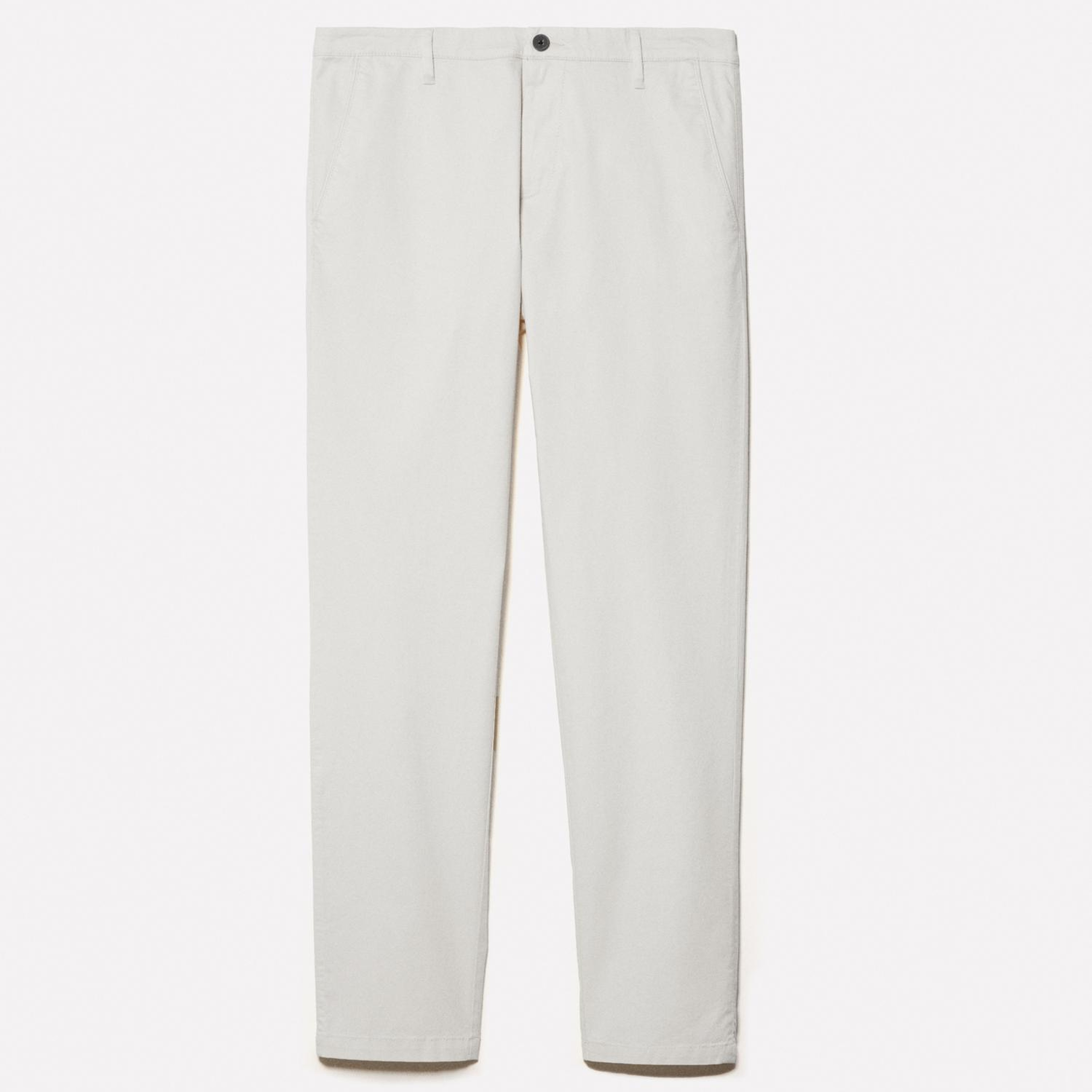Erkek Açık Bej Pamuk Karışımlı Slim Fit Chino Pantolon