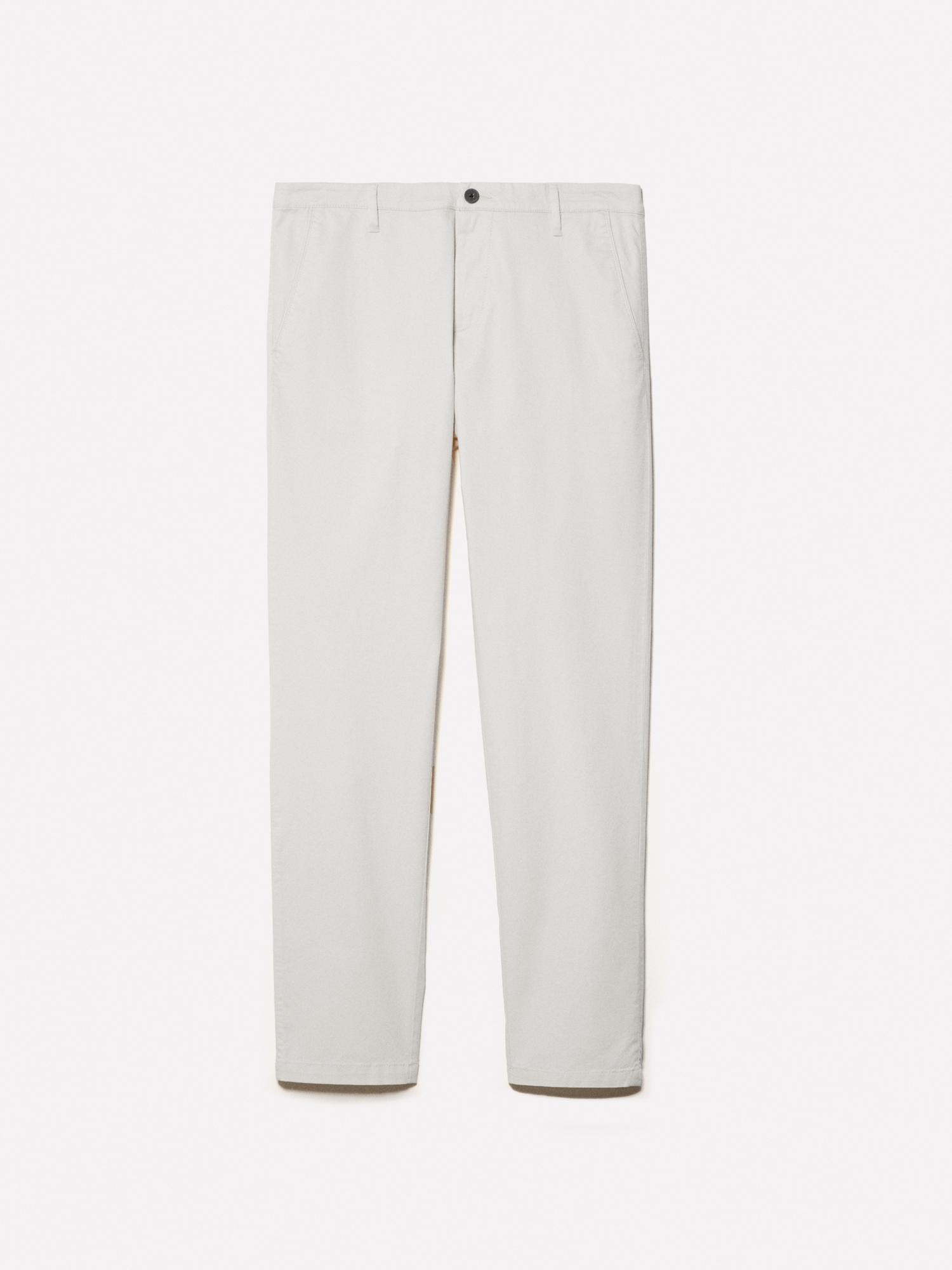 Erkek Açık Bej Pamuk Karışımlı Slim Fit Chino Pantolon