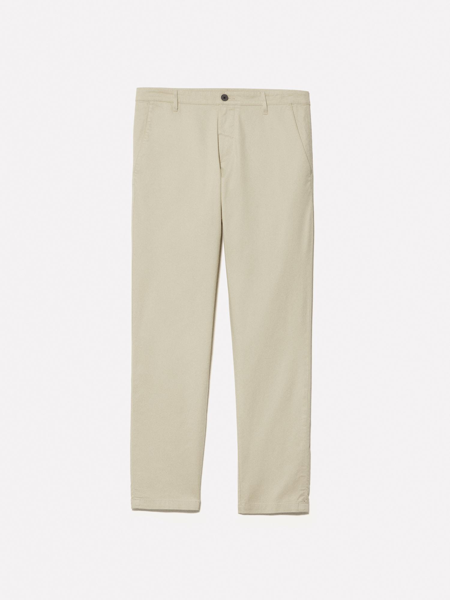 Erkek Bej Pamuk Karışımlı Slim Fit Chino Pantolon