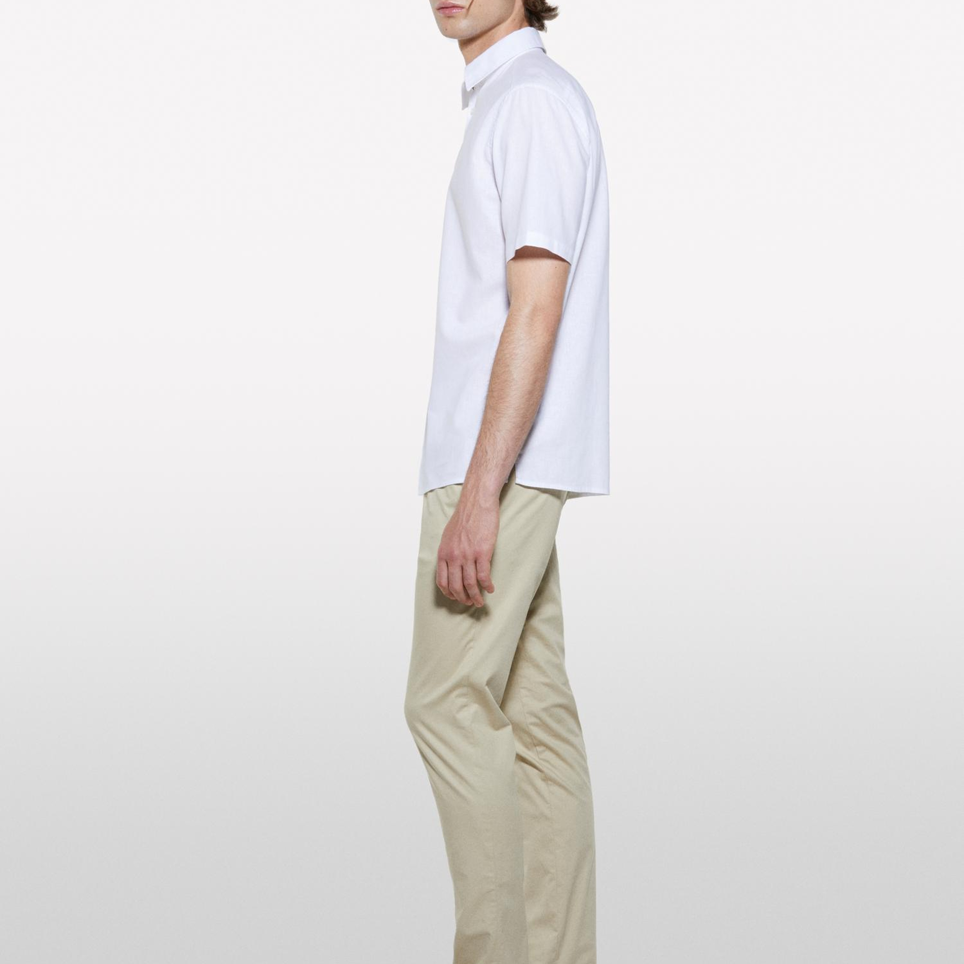 Erkek Bej Pamuk Karışımlı Slim Fit Chino Pantolon