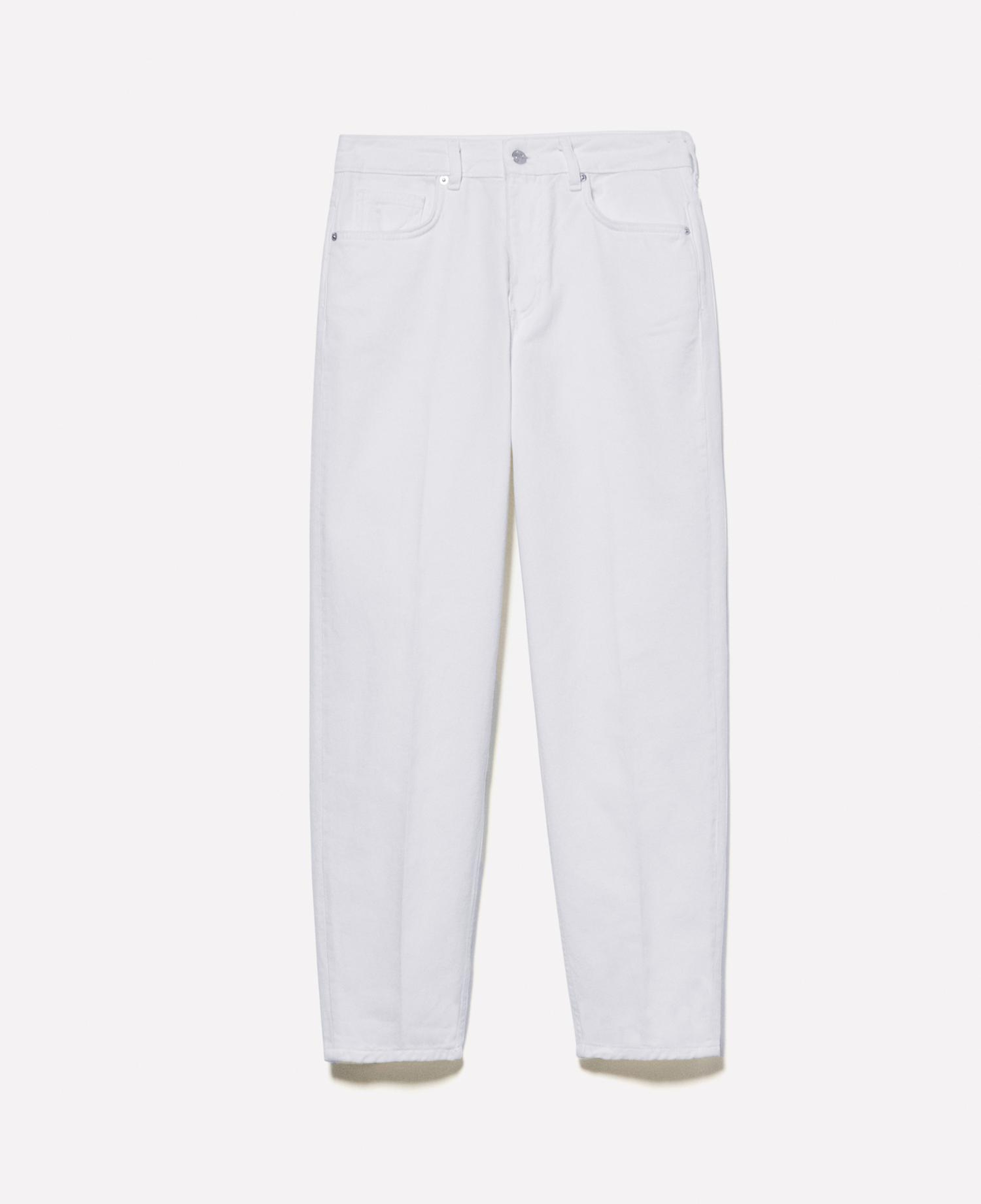 Kadın Açık Krem %100 Pamuk Taş Yıkama Normal Bel Mom Fit Denim Pantolon