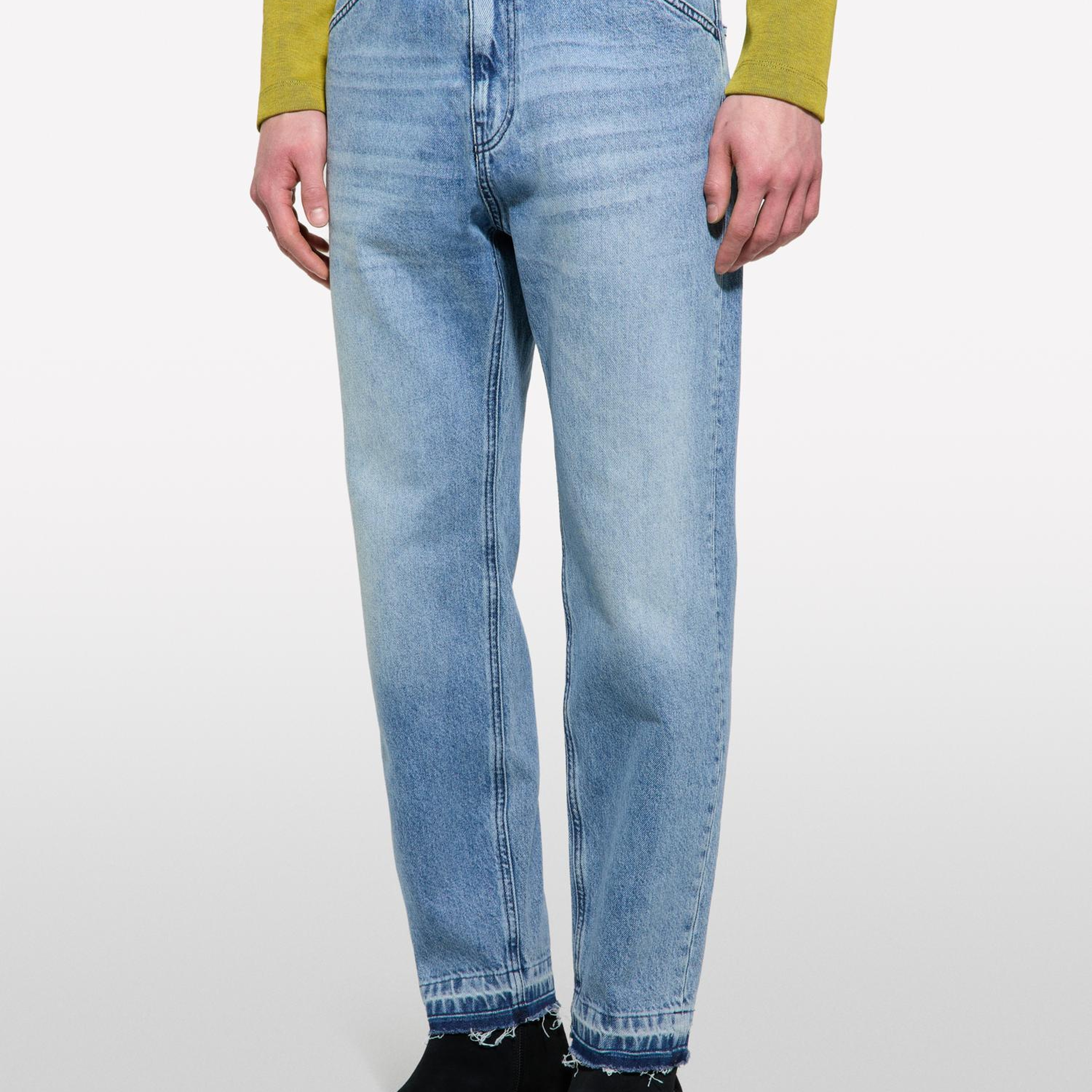 Erkek Açık Denim %100 Pamuk Normal Bel Regular Fit Denim Pantolon