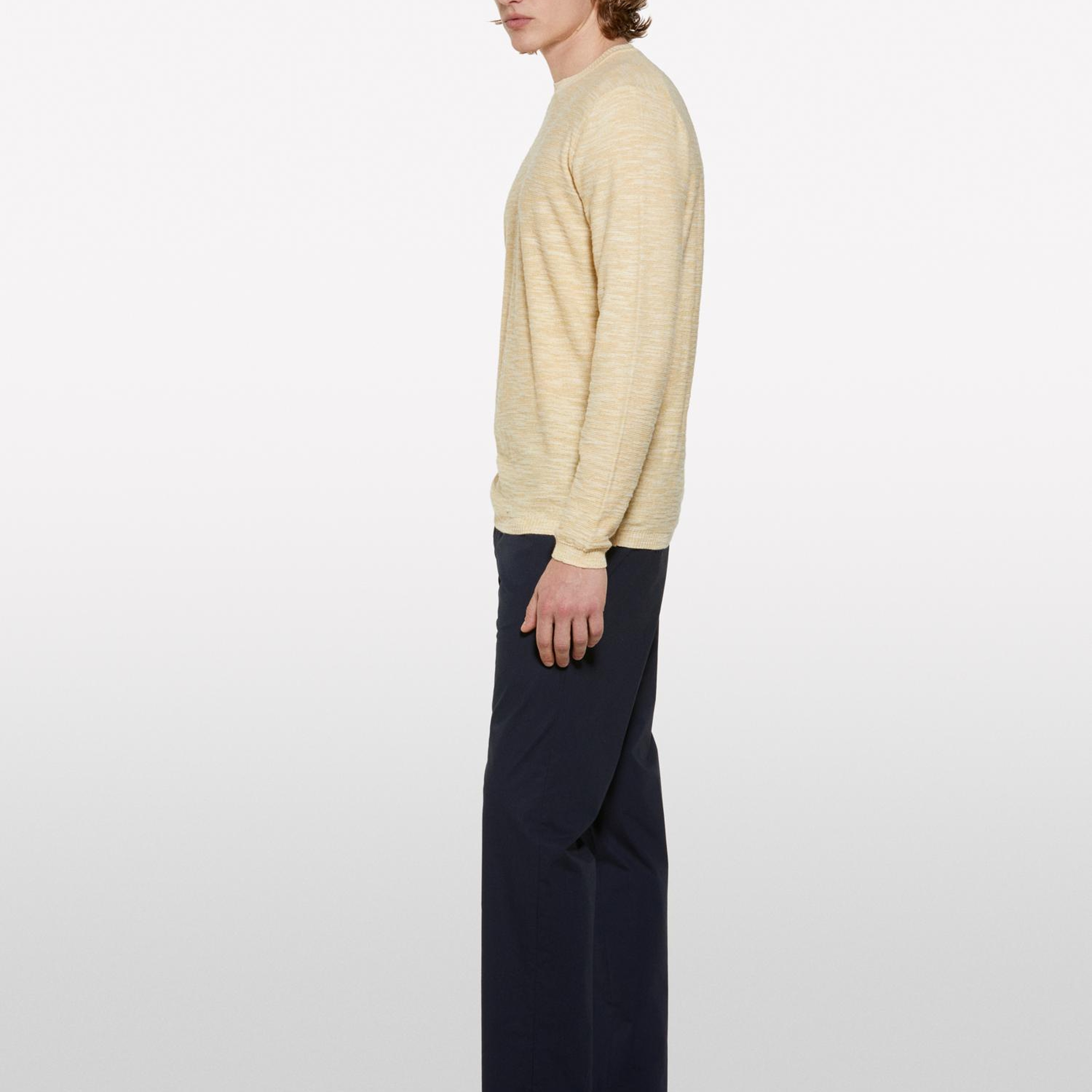 Erkek Koyu Lacivert Pamuk Karışımlı Slim Comfort Fit Paraşüt Kanvas Pantolon