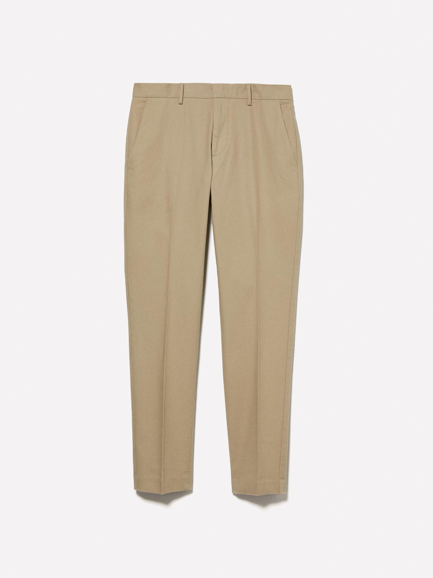 Erkek Vizon Streç Pamuklu Logo Detaylı Slim Fit Chino Pantolon
