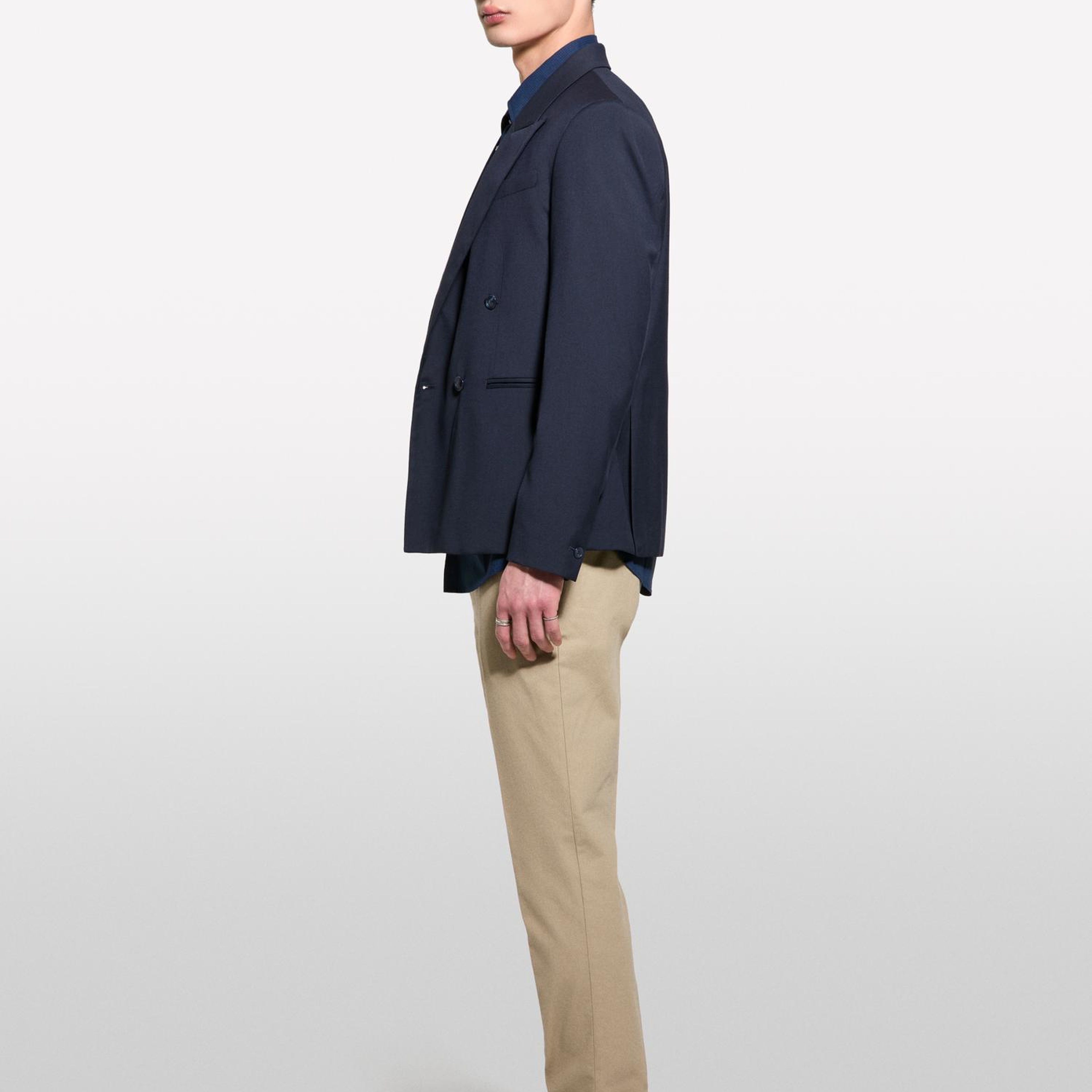 Erkek Vizon Streç Pamuklu Logo Detaylı Slim Fit Chino Pantolon