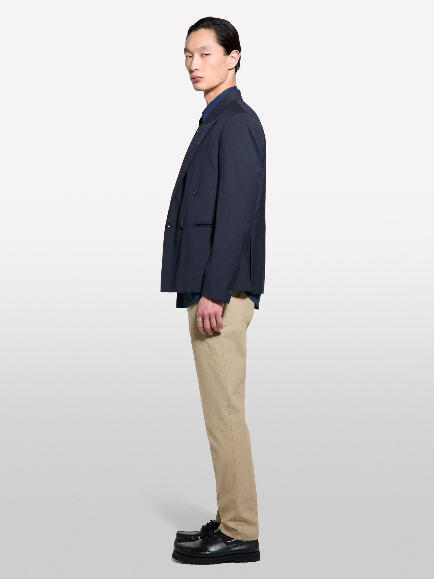 Erkek Vizon Streç Pamuklu Logo Detaylı Slim Fit Chino Pantolon