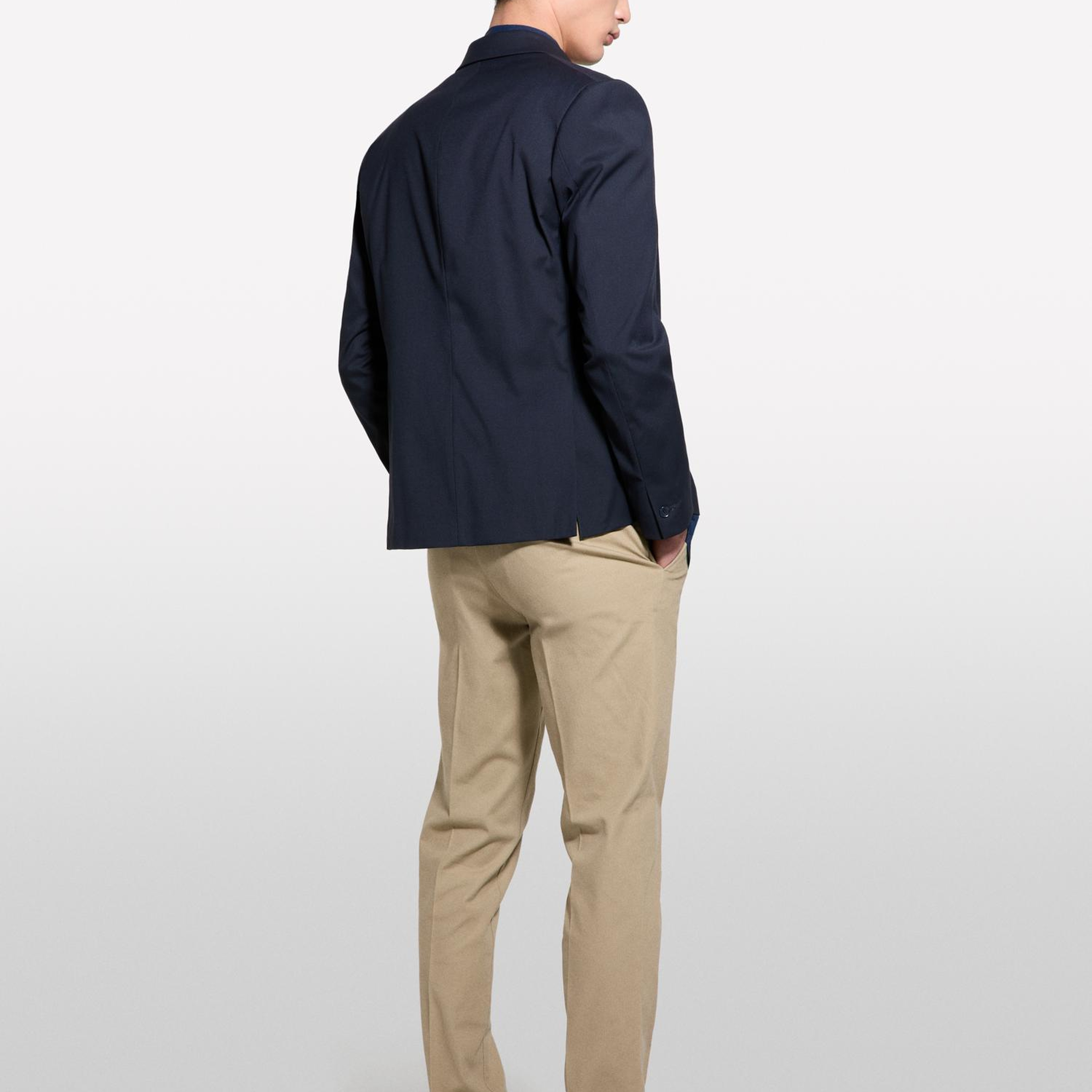 Erkek Vizon Streç Pamuklu Logo Detaylı Slim Fit Chino Pantolon