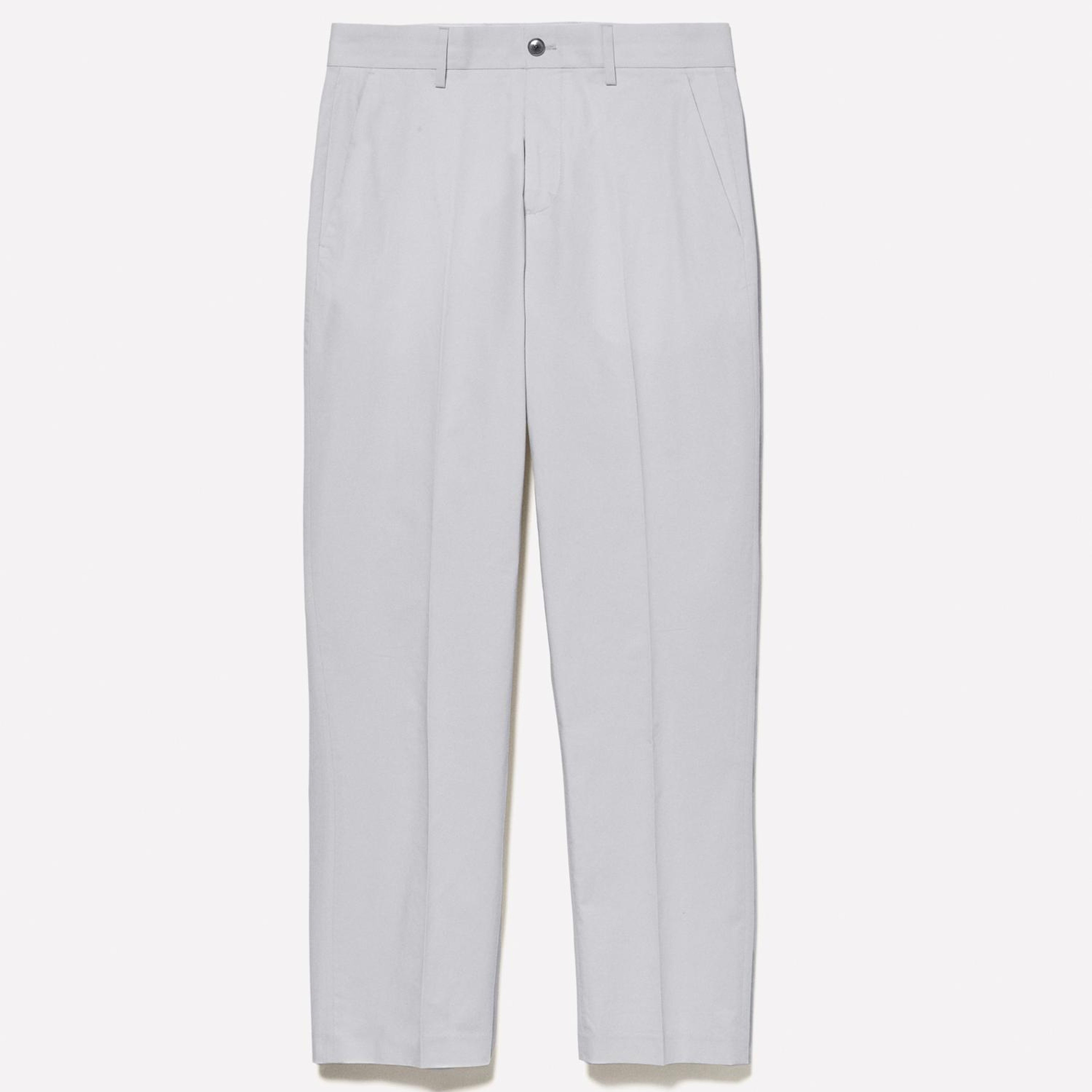Erkek Açık Gri Pamuk Karışımlı Slim Comfort Fit Paraşüt Kanvas Pantolon