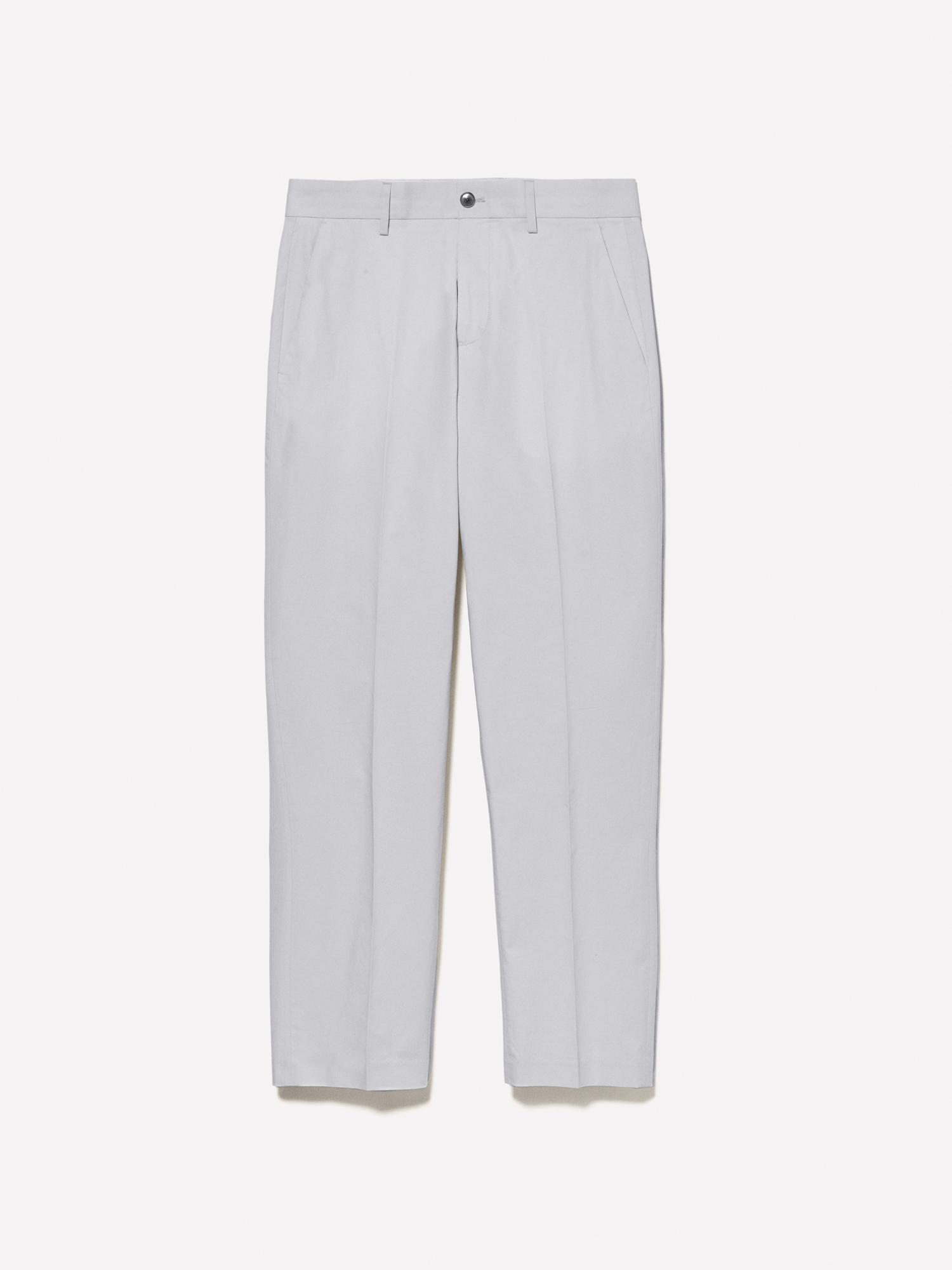 Erkek Açık Gri Pamuk Karışımlı Slim Comfort Fit Paraşüt Kanvas Pantolon