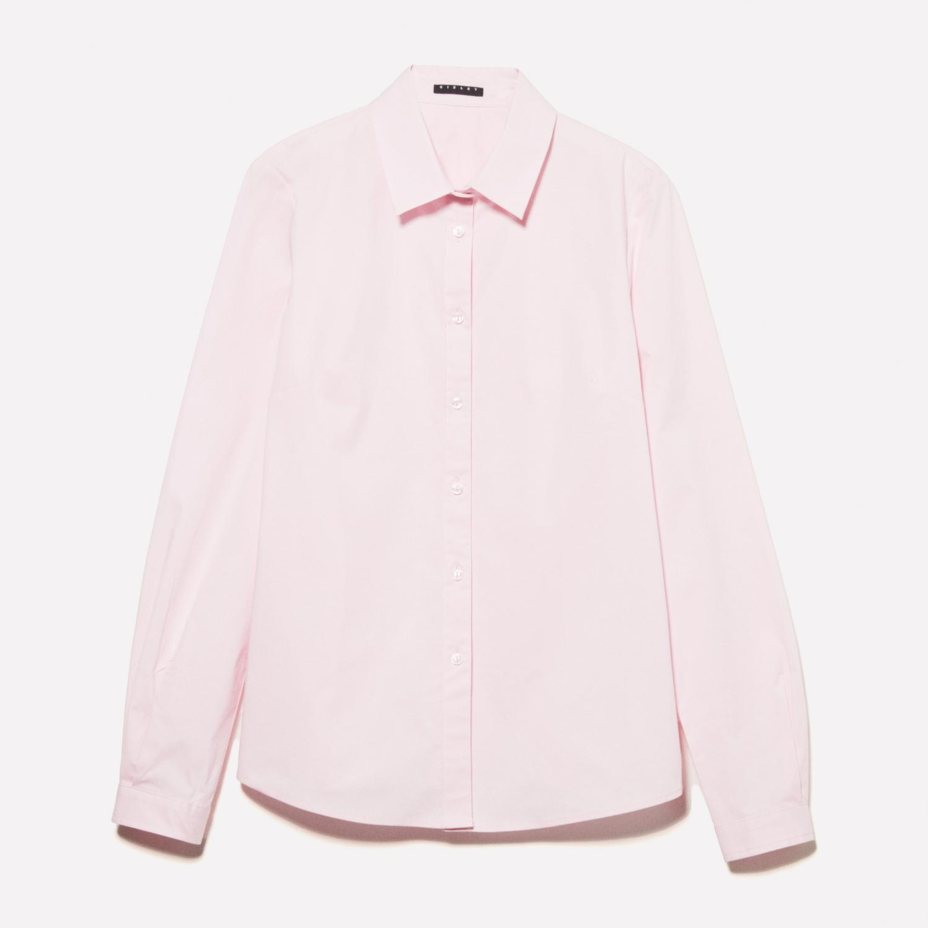 Kadın Açık Pembe Streç Pamuklu Pens Detaylı Slim Fit Gömlek
