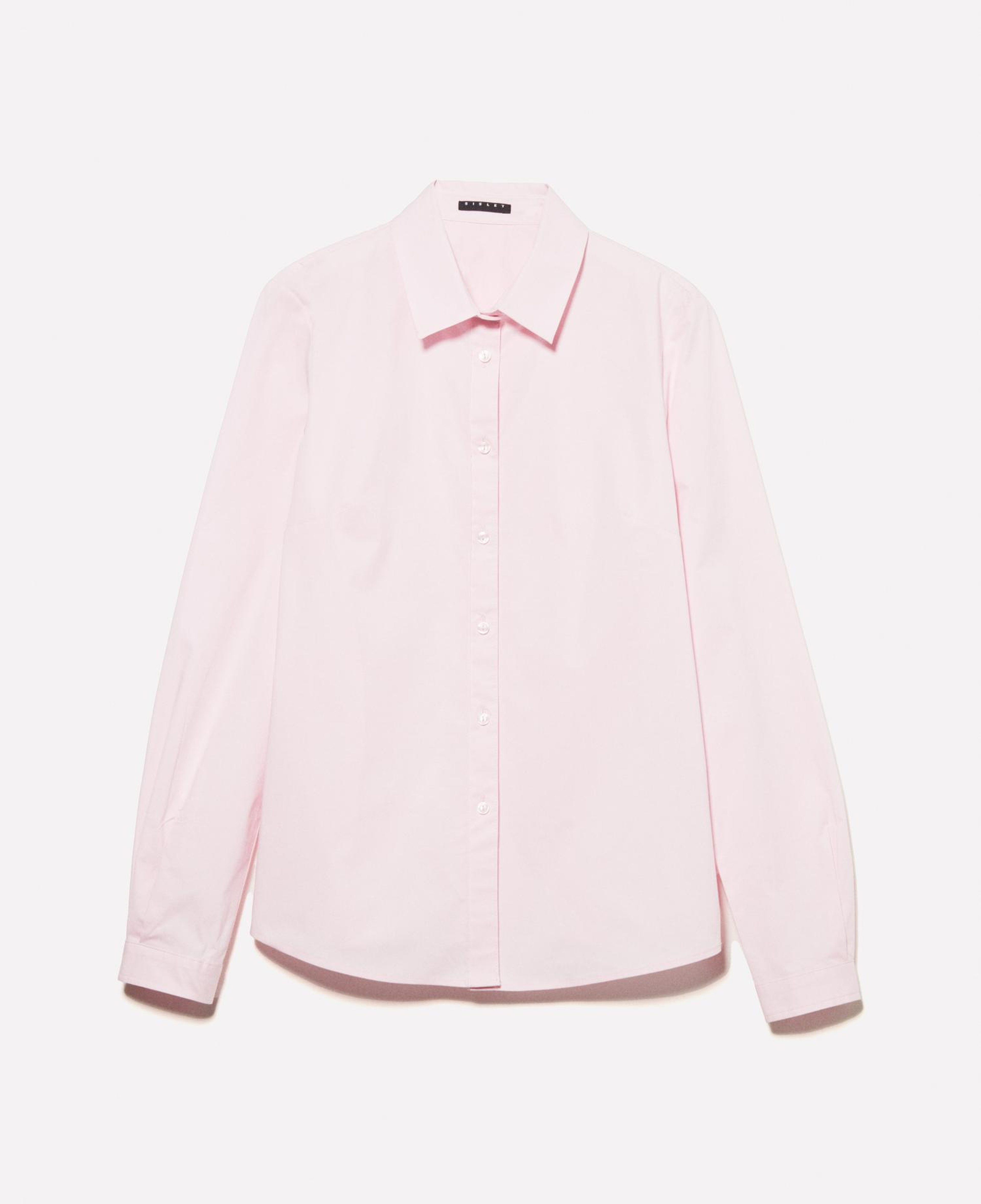 Kadın Açık Pembe Streç Pamuklu Pens Detaylı Slim Fit Gömlek