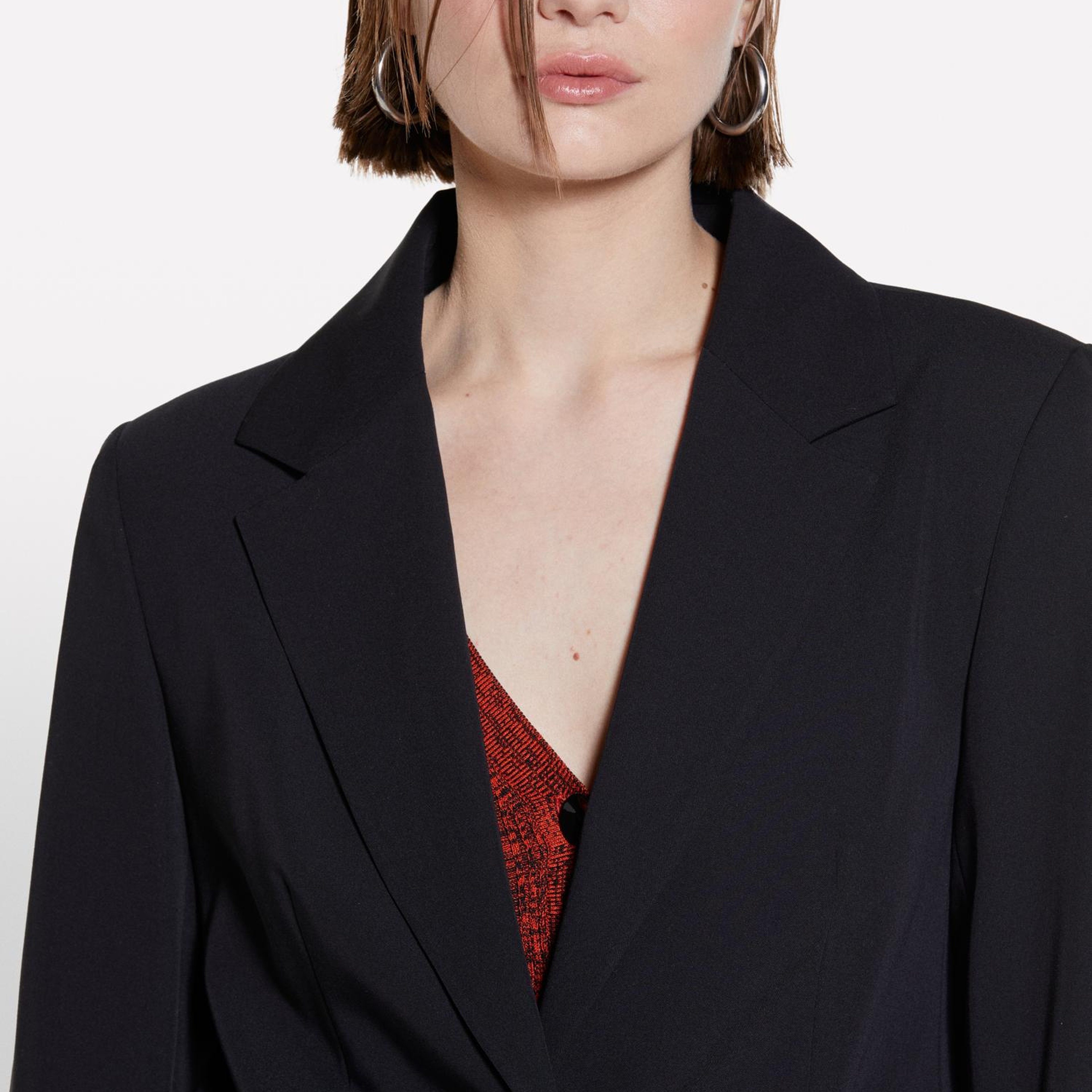 Kadın Siyah Streç Viskozlu Tek Düğmeli Regular Fit Blazer Ceket