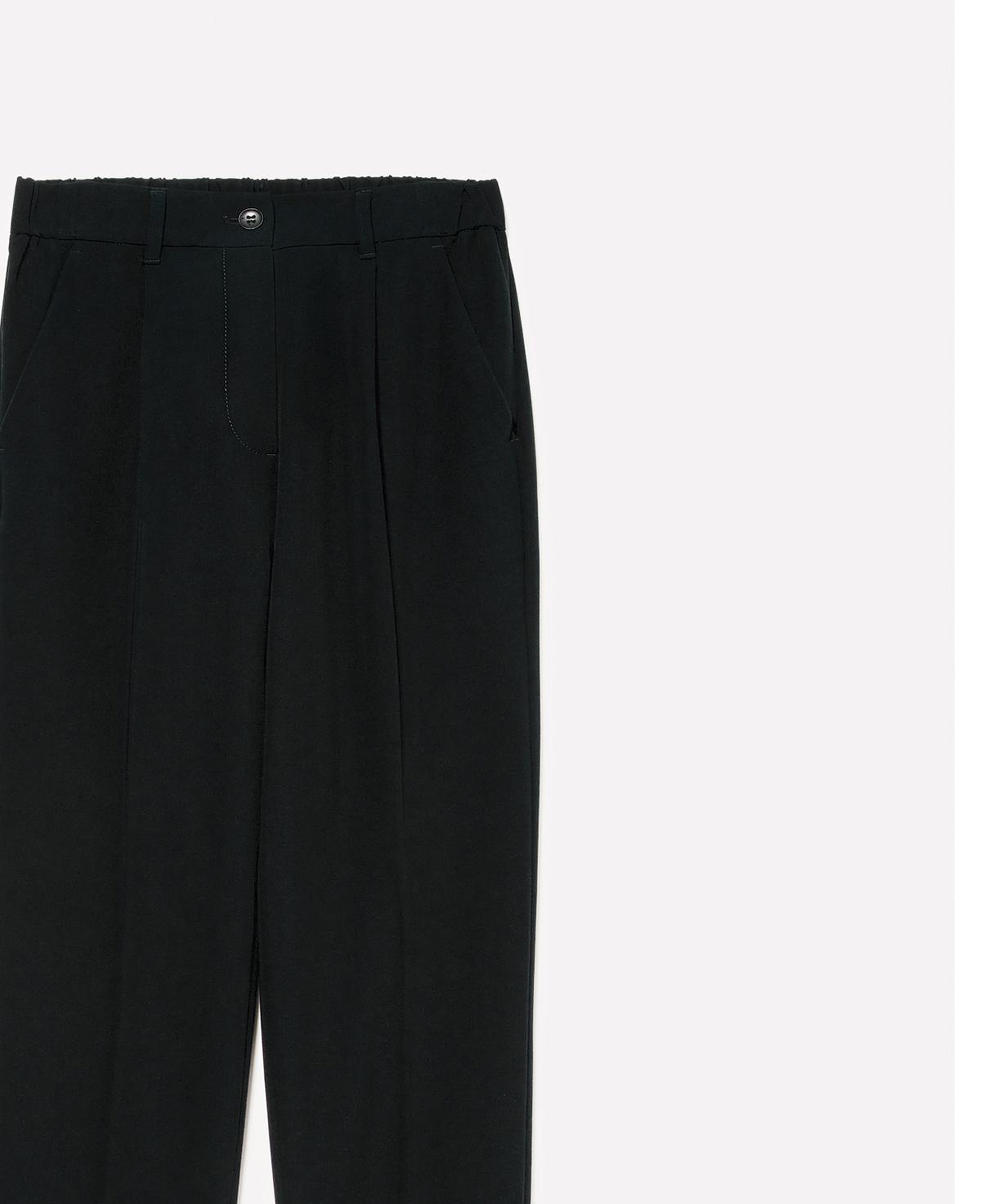 Kadın Siyah Viskoz Karışımlı Beli Lastikli Pantolon