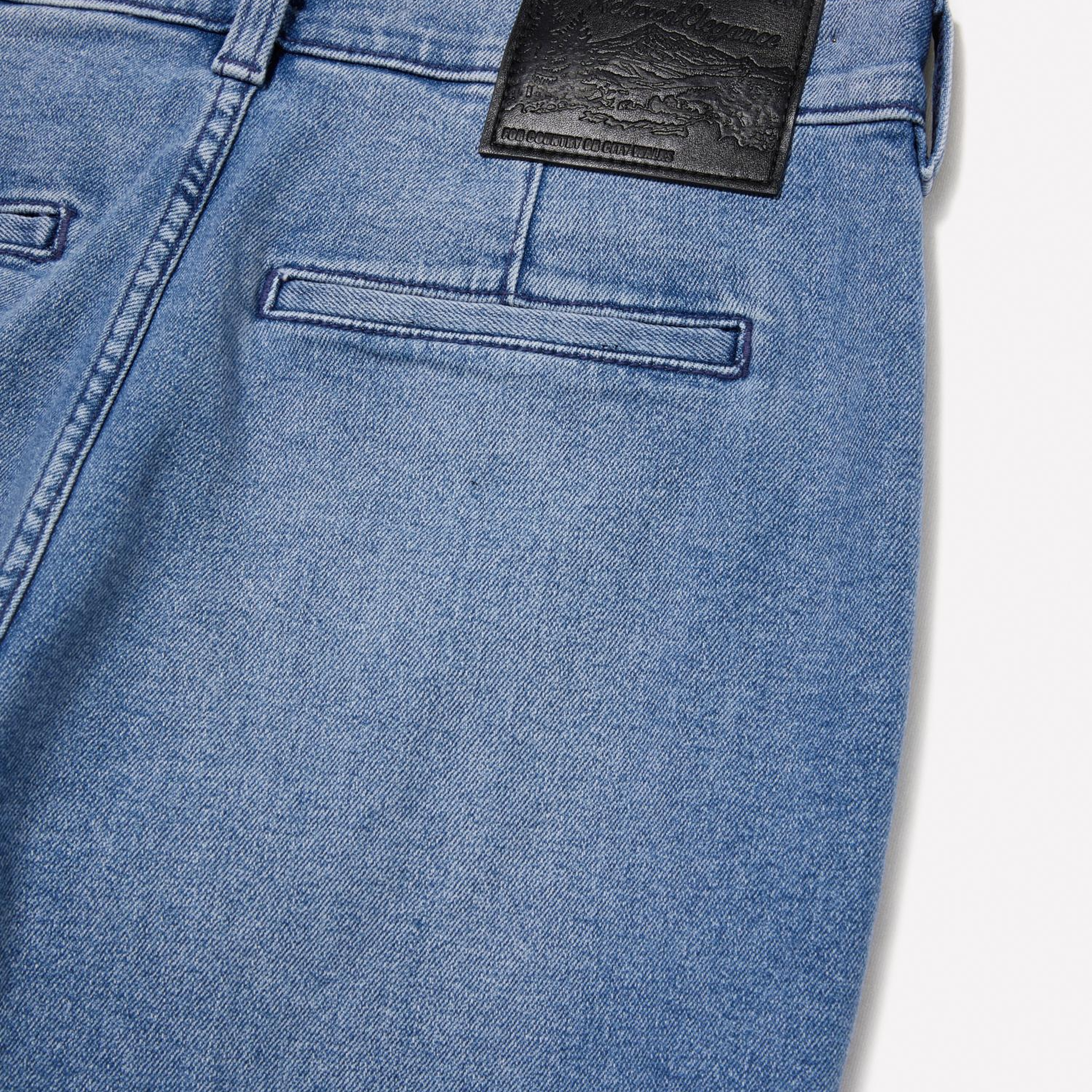 Kadın Açık Mavi Pamuk Karışımlı Normal Bel Denim Chino Pantolon