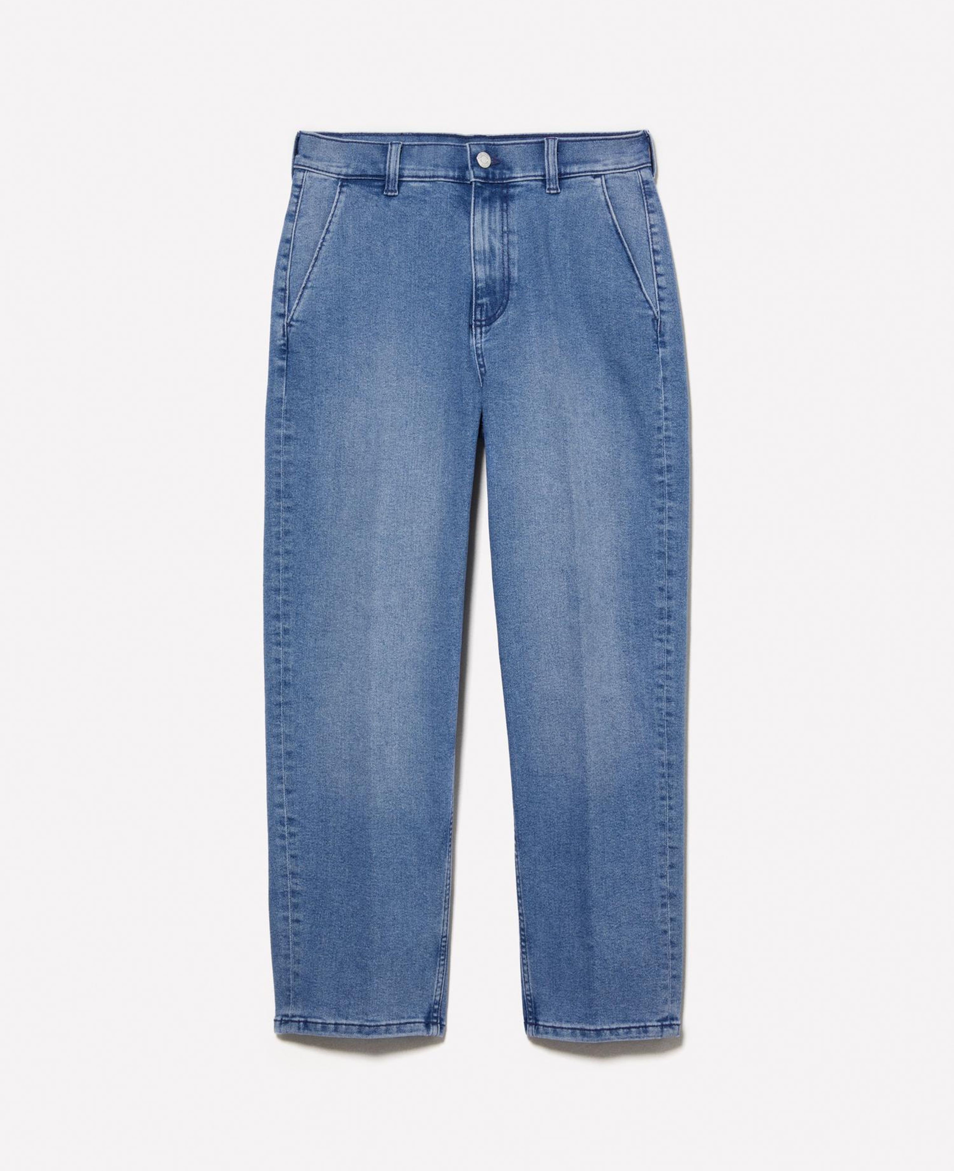 Kadın Açık Mavi Pamuk Karışımlı Normal Bel Denim Chino Pantolon