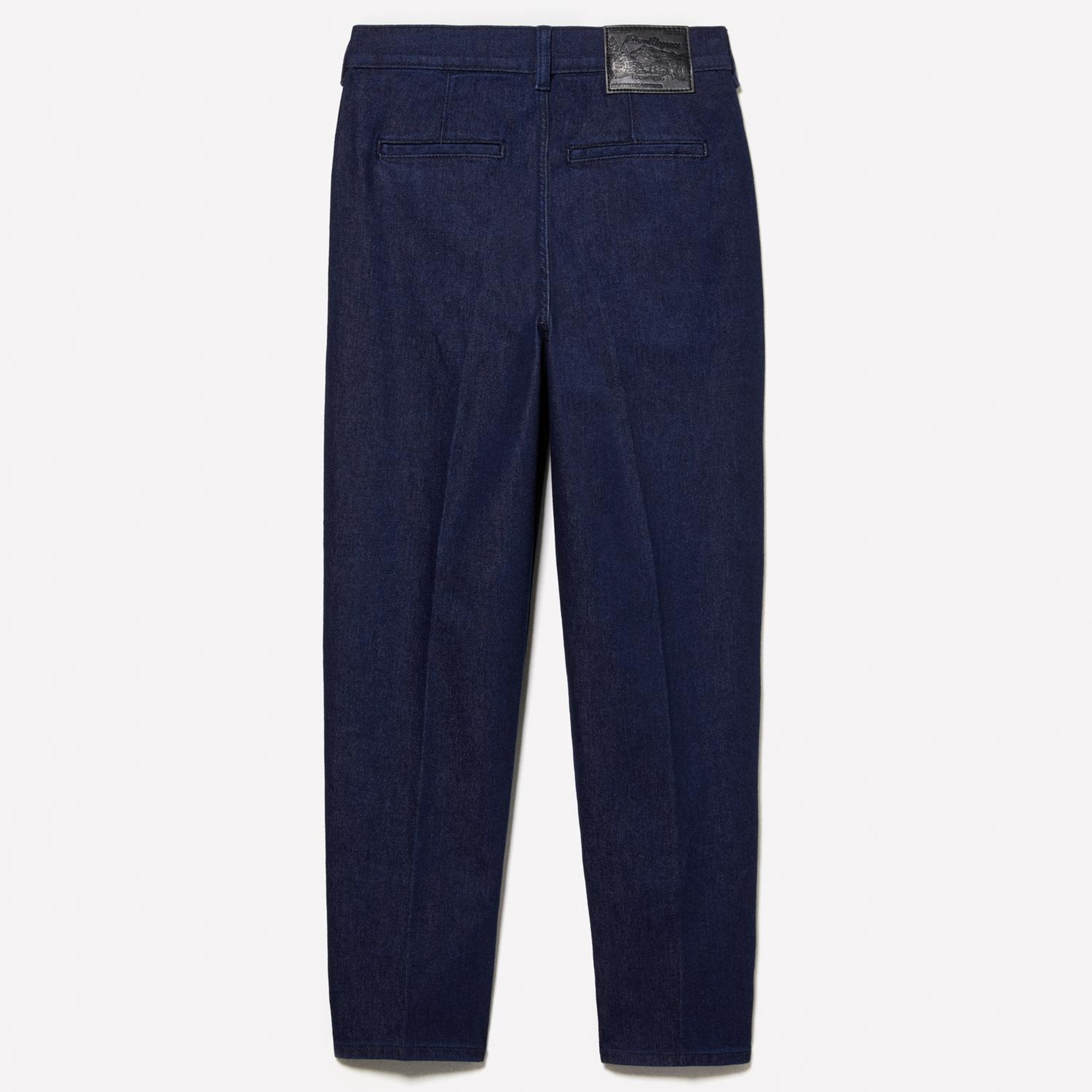 Kadın Lacivert Pamuk Karışımlı Normal Bel Denim Chino Pantolon