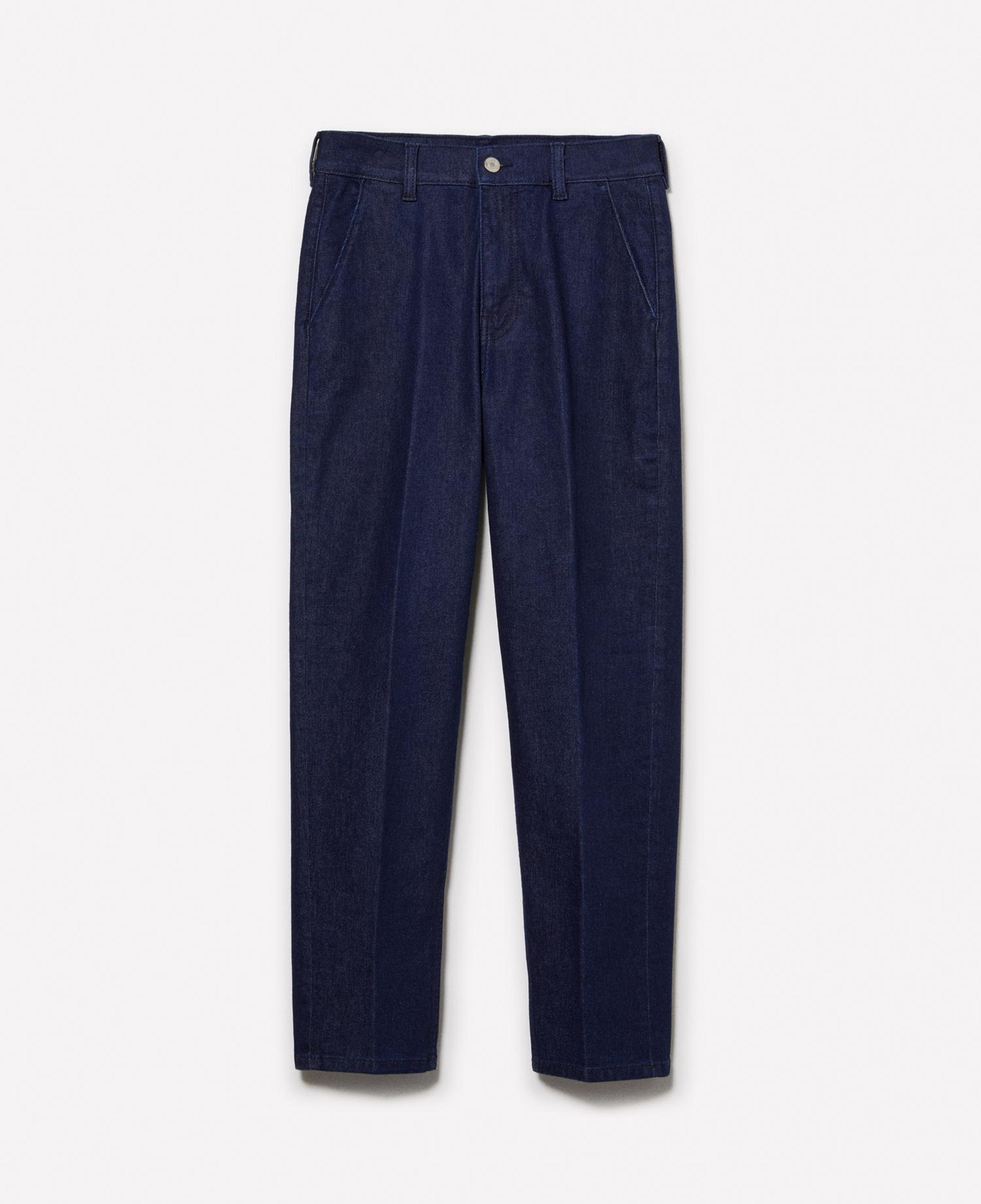 Kadın Lacivert Pamuk Karışımlı Normal Bel Denim Chino Pantolon