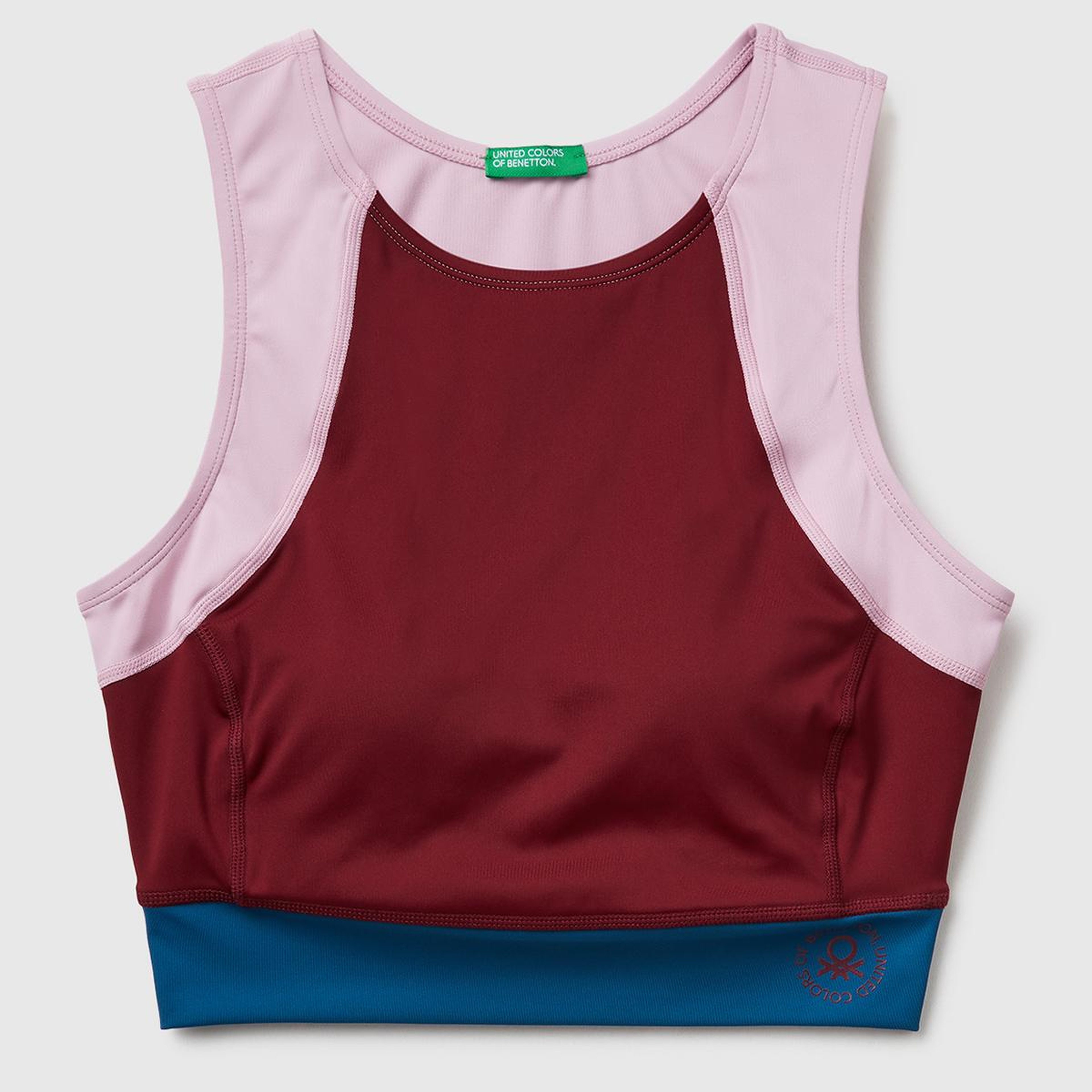 Kadın Bordo Çok Renkli Crop Atlet