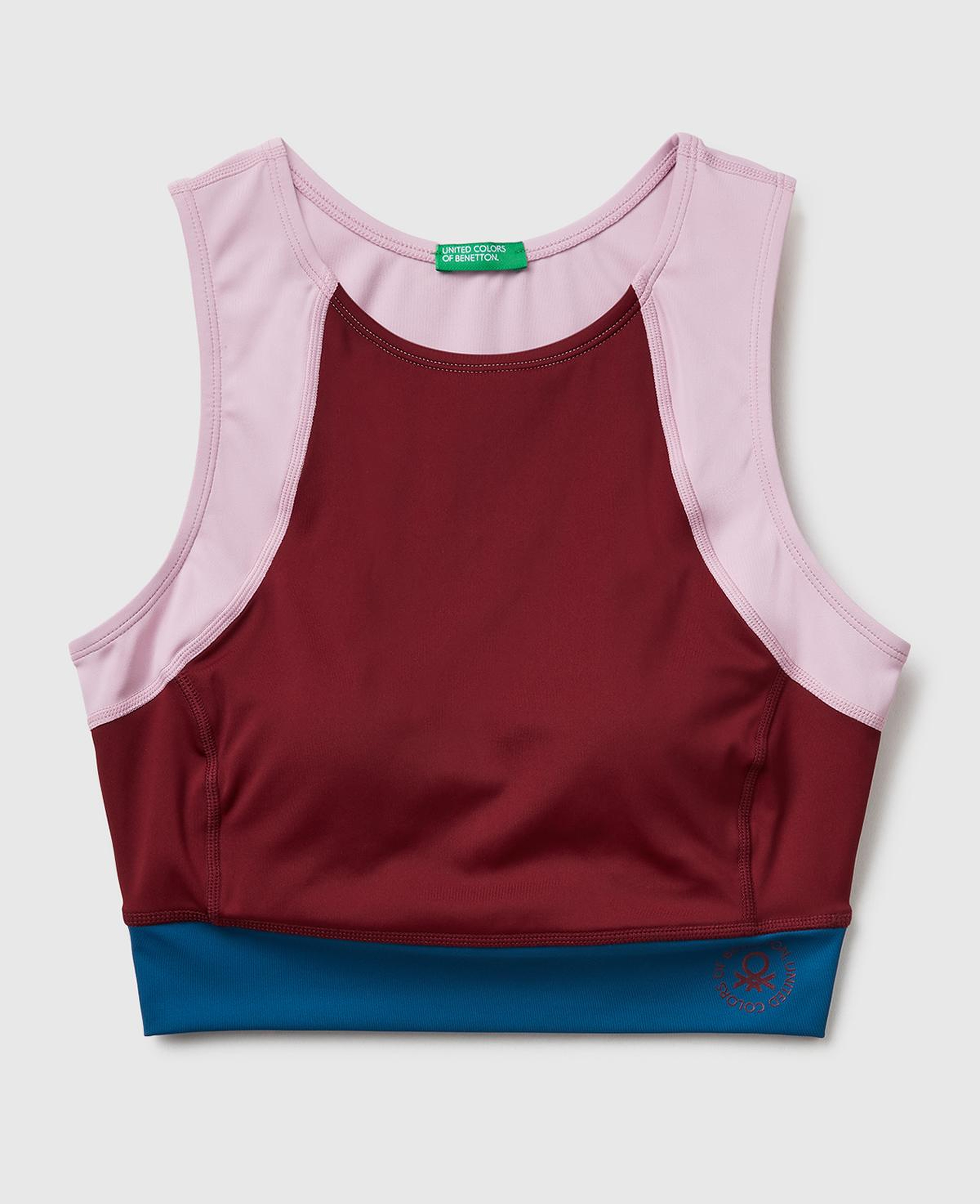 Kadın Bordo Çok Renkli Crop Atlet