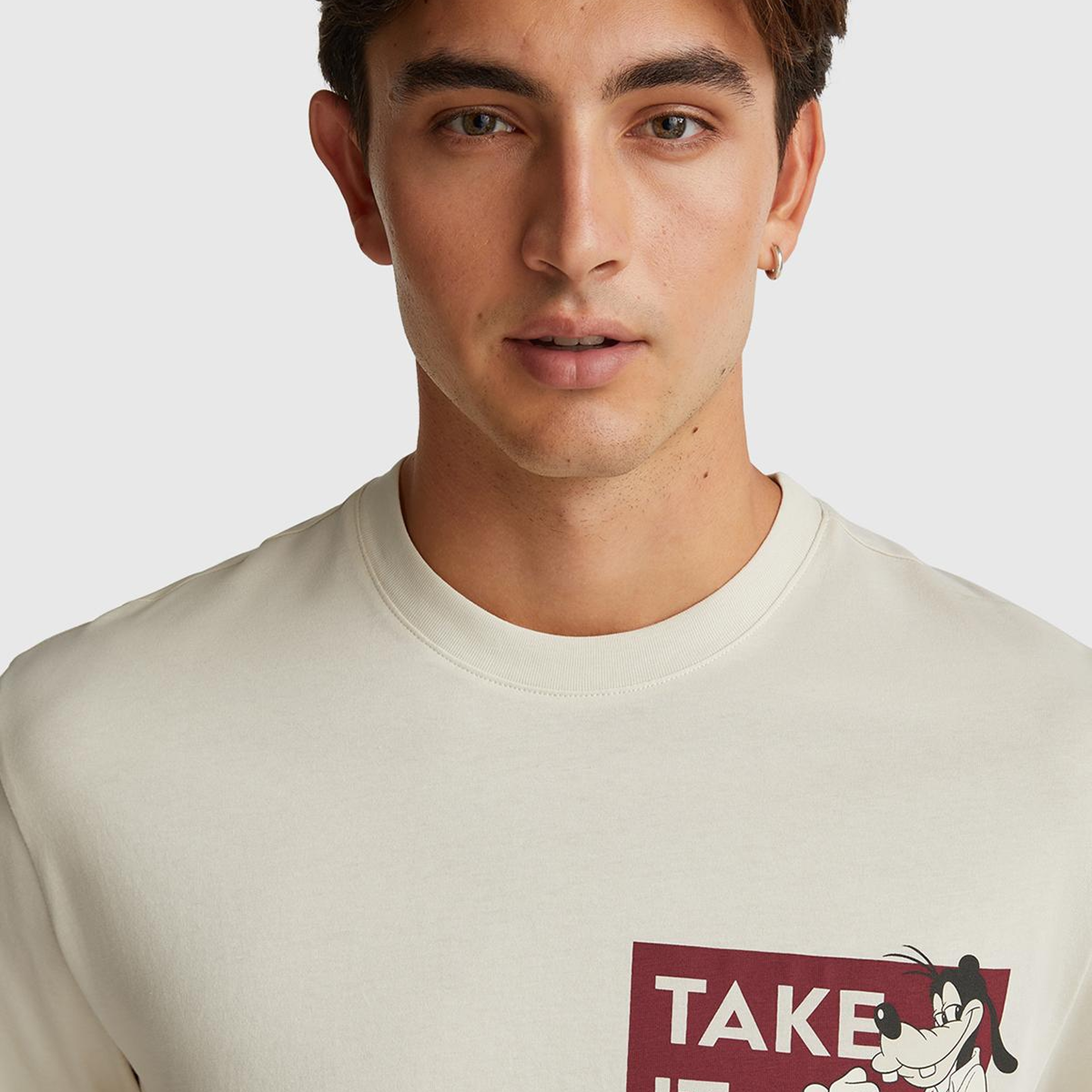 Erkek Krem %100 Koton Disney Baskılı T-Shirt