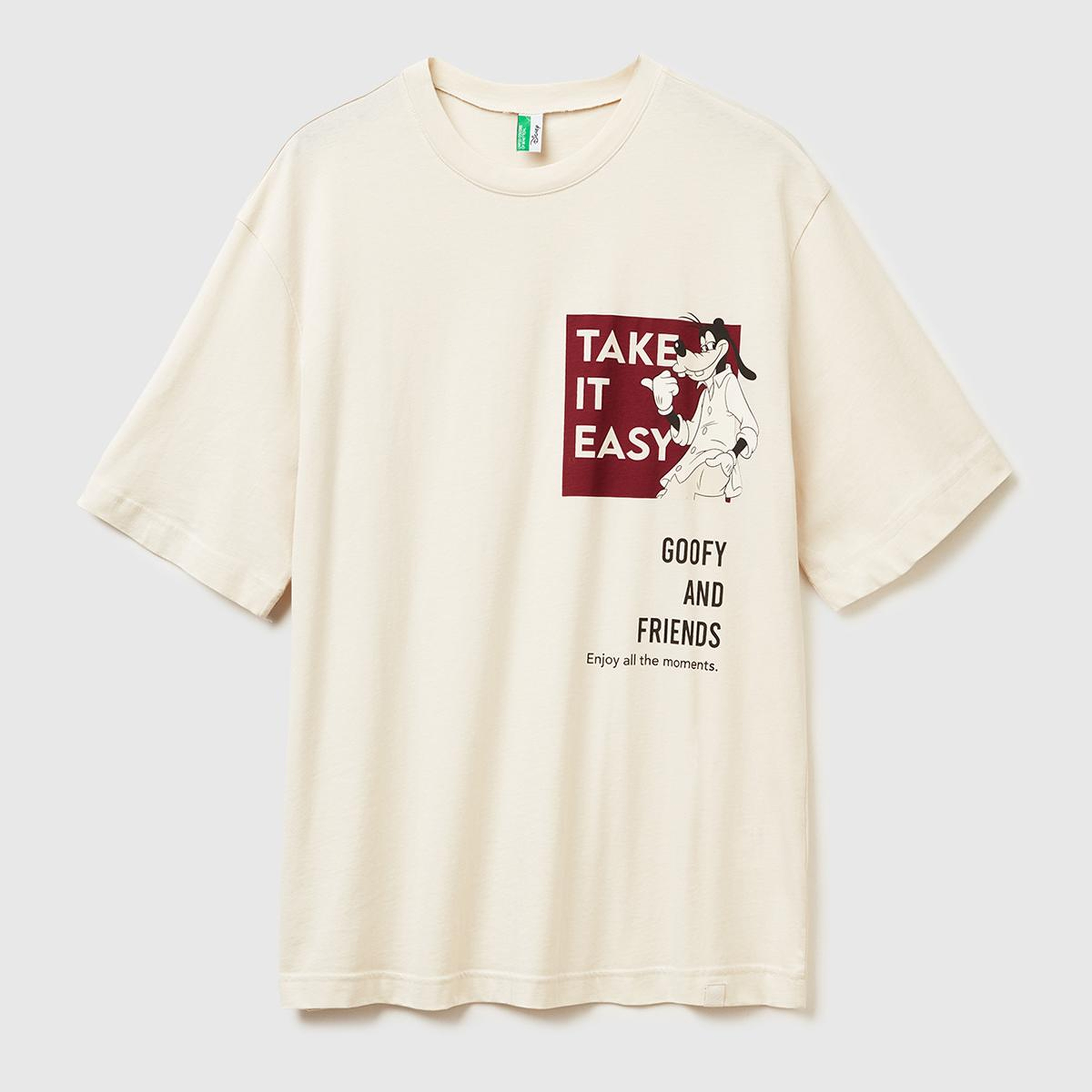 Erkek Krem %100 Koton Disney Baskılı T-Shirt