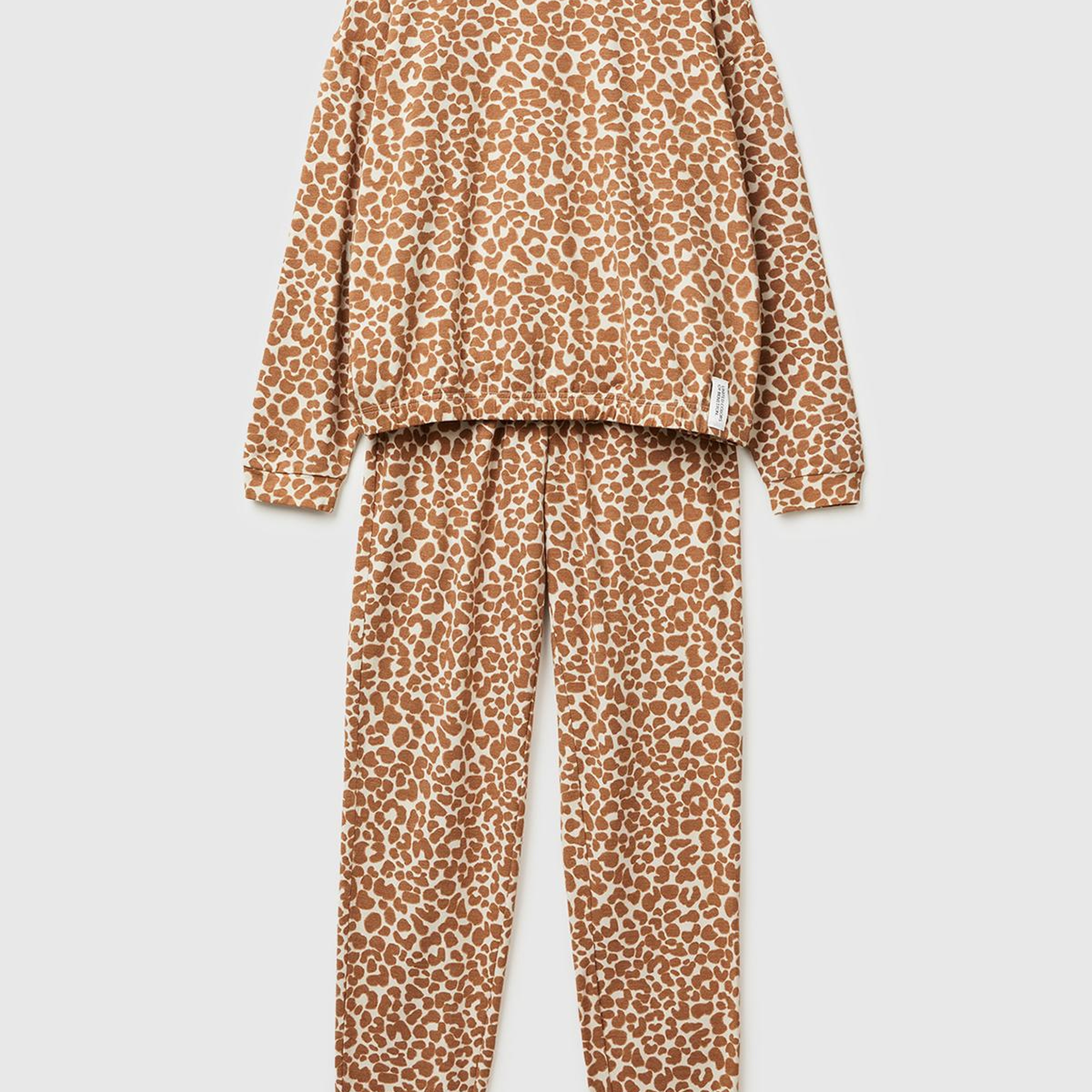 Kadın Açık Kahverengi Şardonlu Baskılı Pijama Takımı