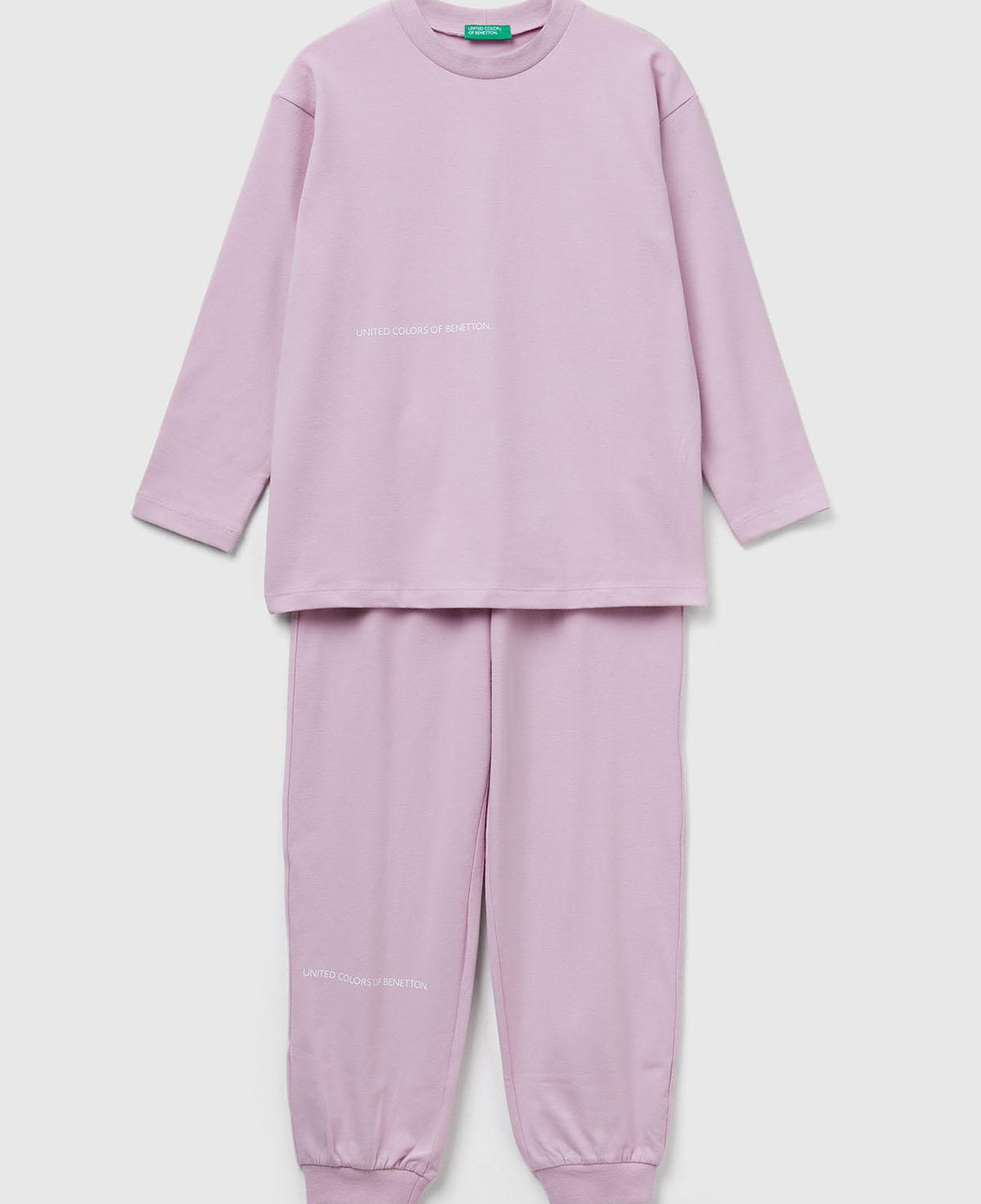 Erkek Çocuk Toz Pembe Logolu Düz Renk Pijama Takımı
