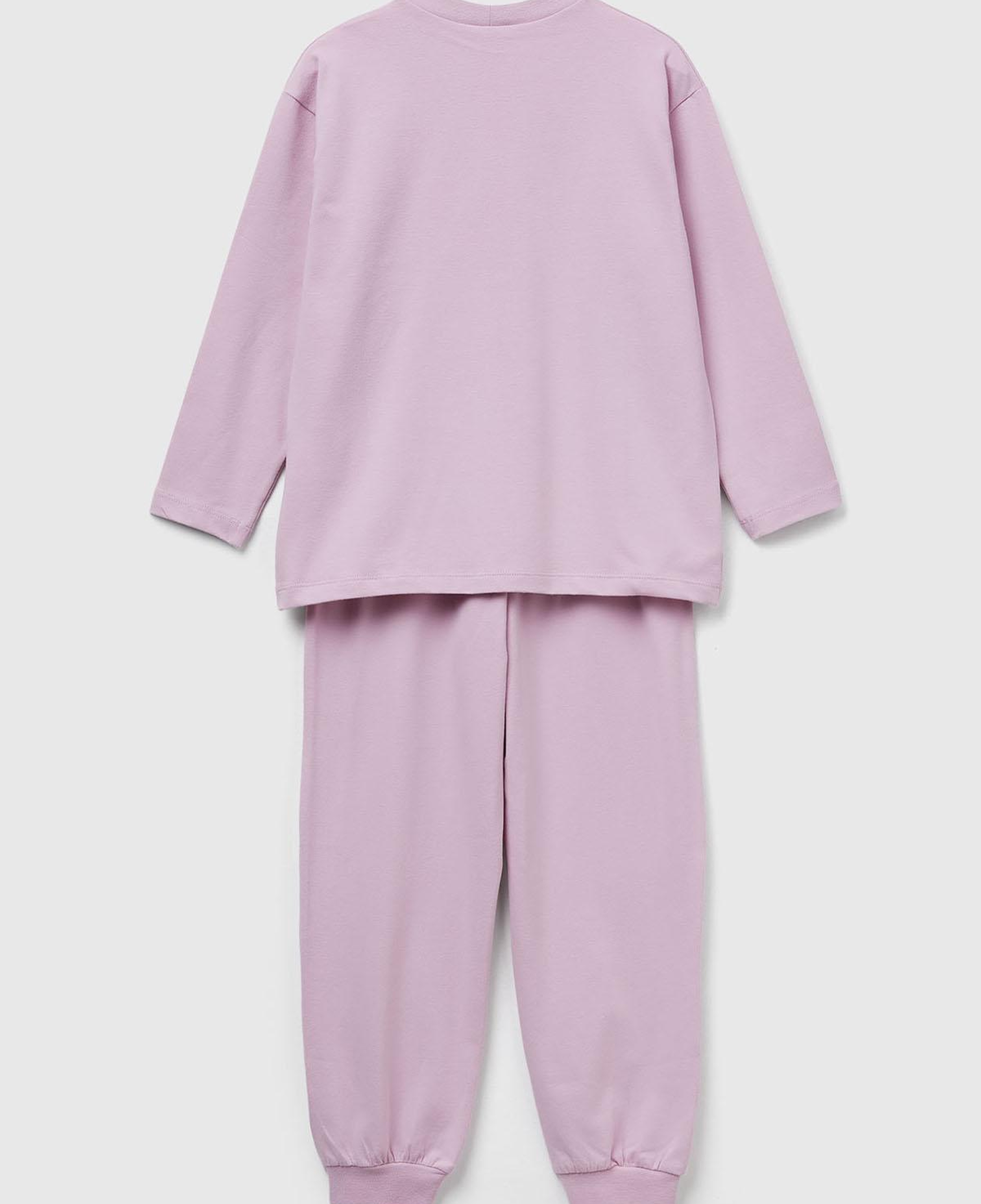 Erkek Çocuk Toz Pembe Logolu Düz Renk Pijama Takımı