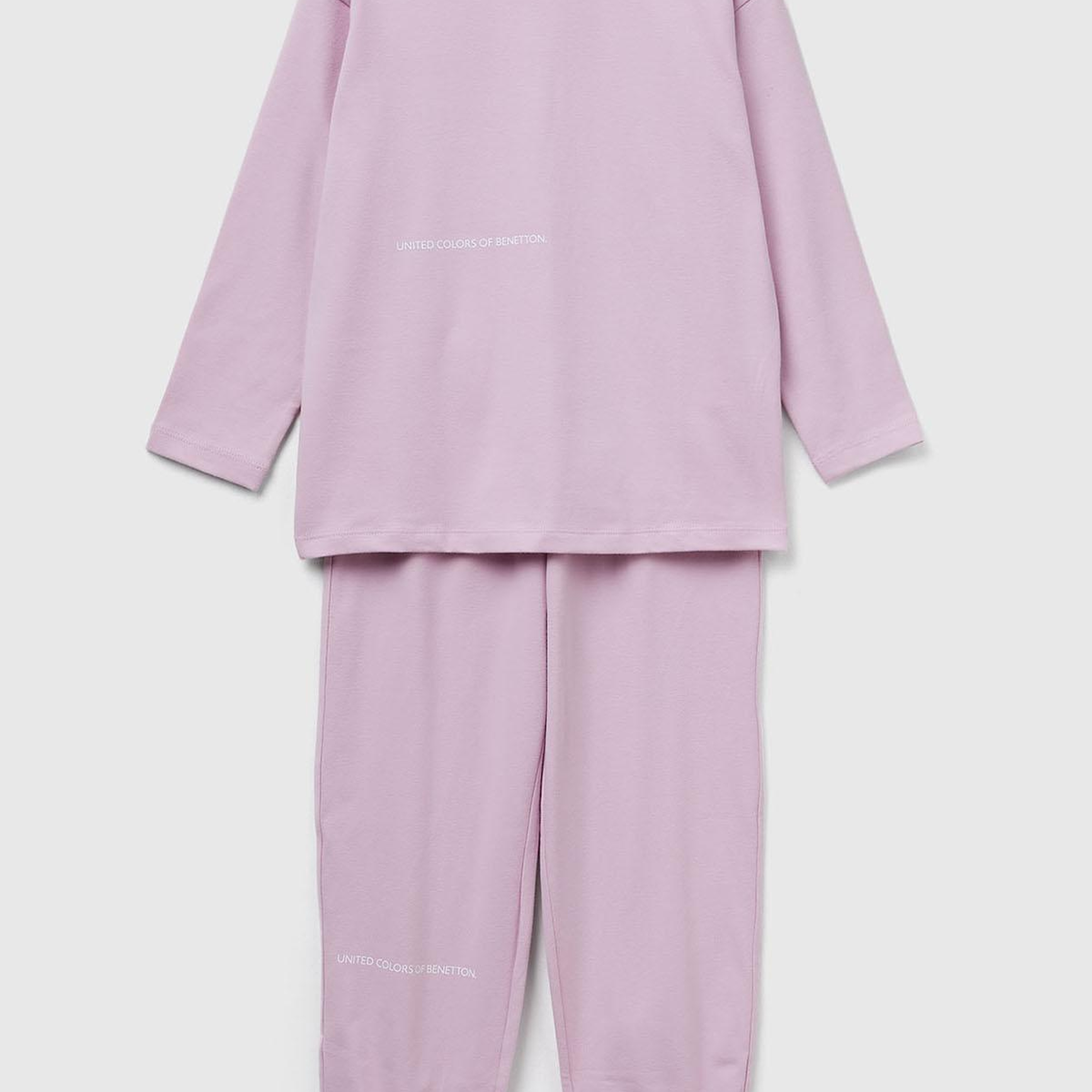 Erkek Çocuk Toz Pembe Logolu Düz Renk Pijama Takımı