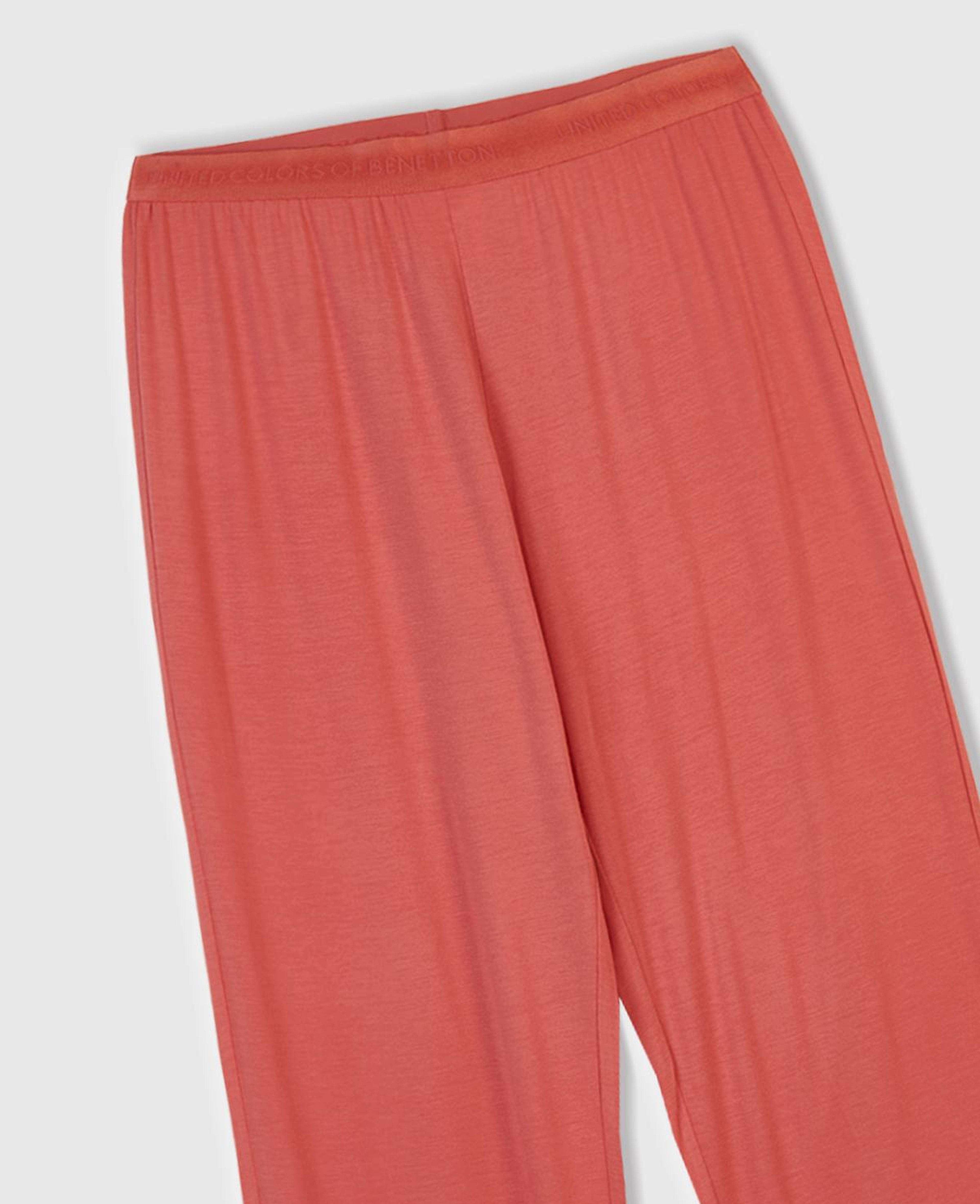 Kadın Mercan Modal Karışımlı Beli Logolu Pijama Altı
