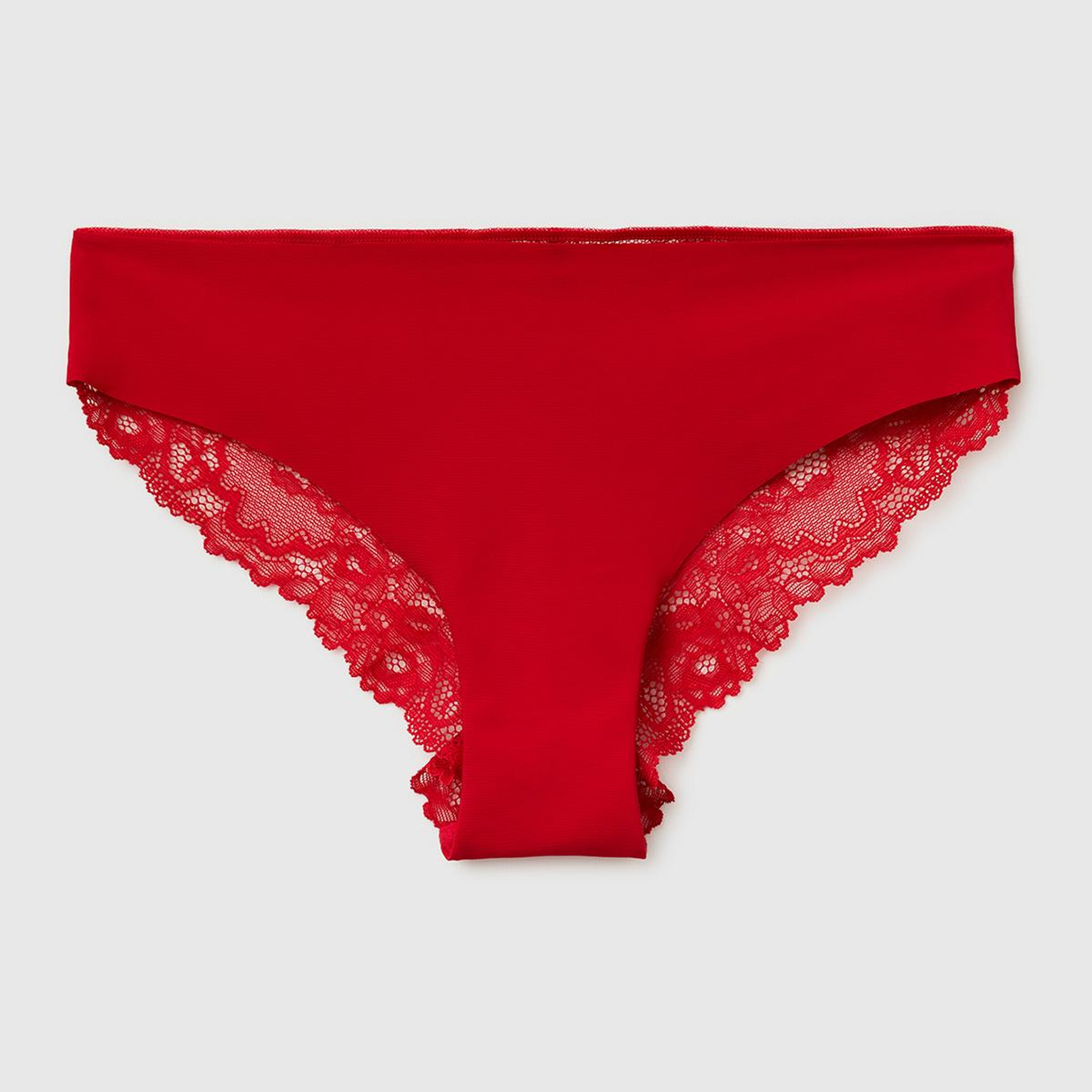 Kadın Kırmızı Dantelli Bikini Külot