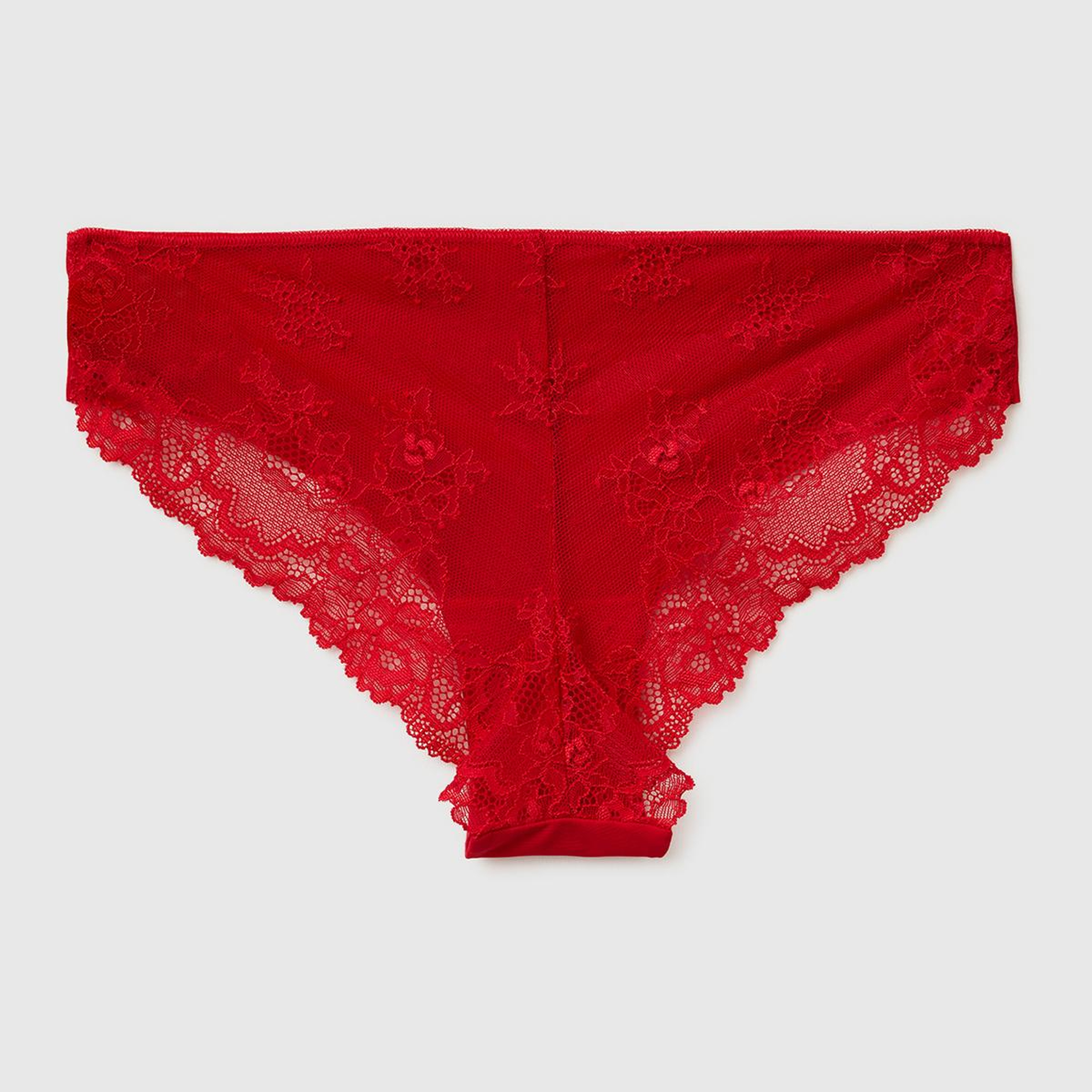 Kadın Kırmızı Dantelli Bikini Külot