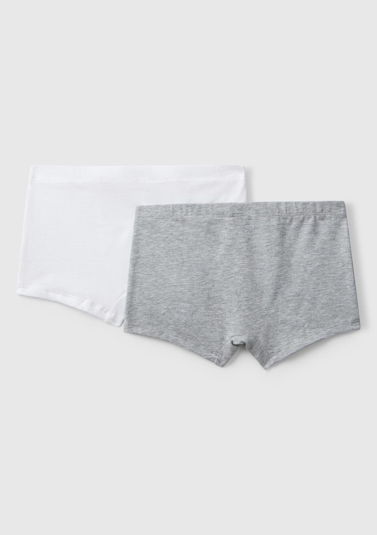 Erkek Çocuk Gri Melanj Logo Detaylı 2'li Boxer Seti