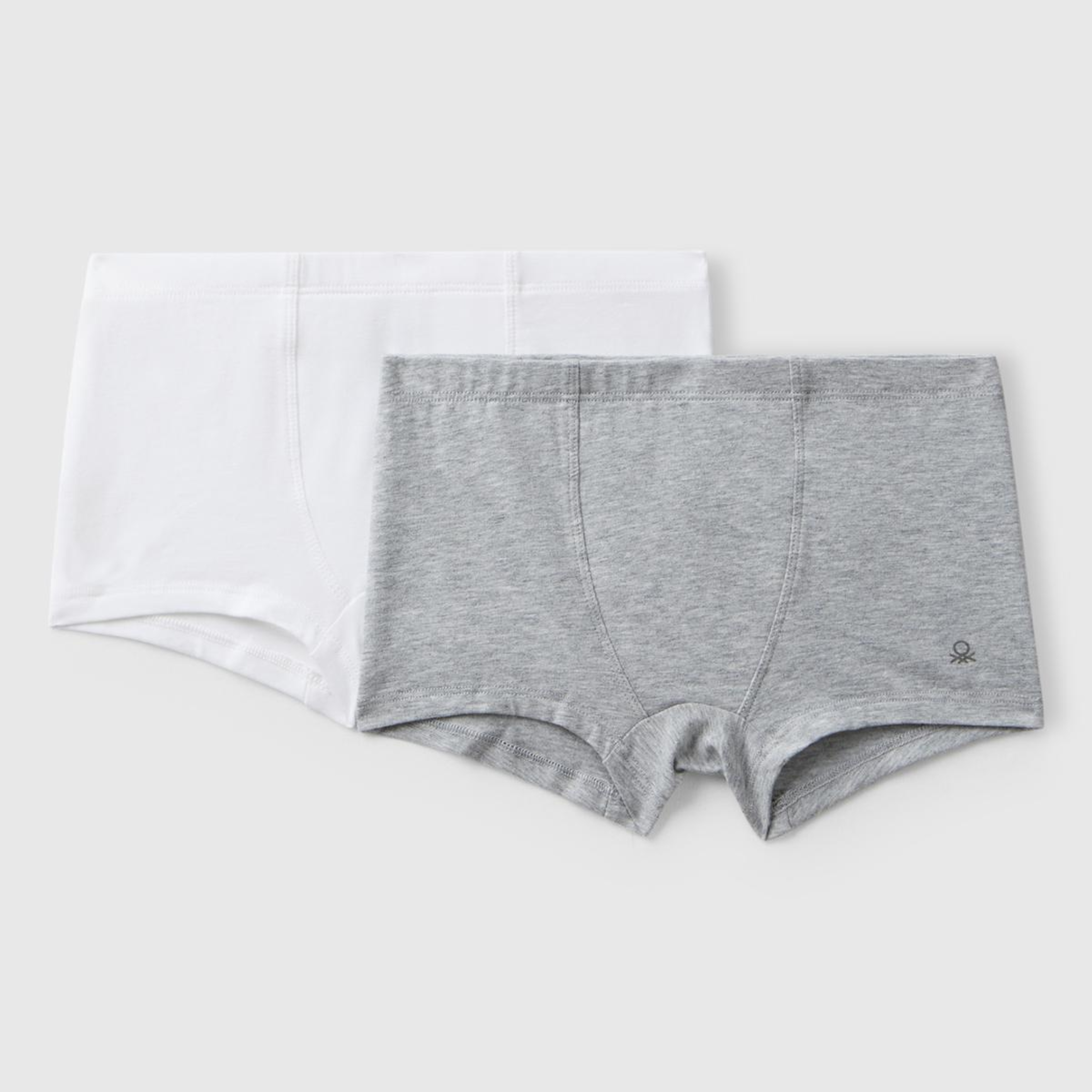 Erkek Çocuk Gri Melanj Logo Detaylı 2'li Boxer Seti