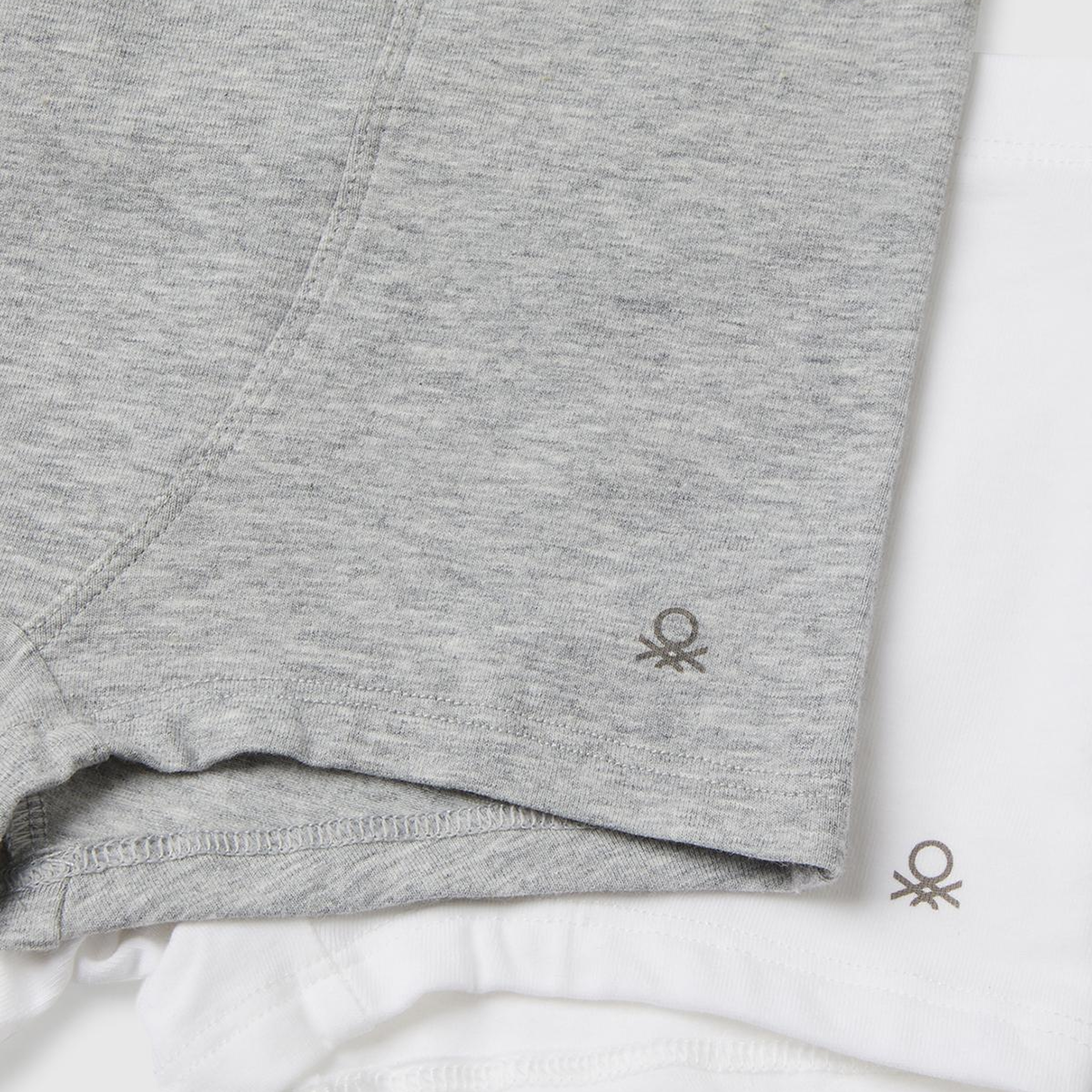 Erkek Çocuk Gri Melanj Logo Detaylı 2'li Boxer Seti