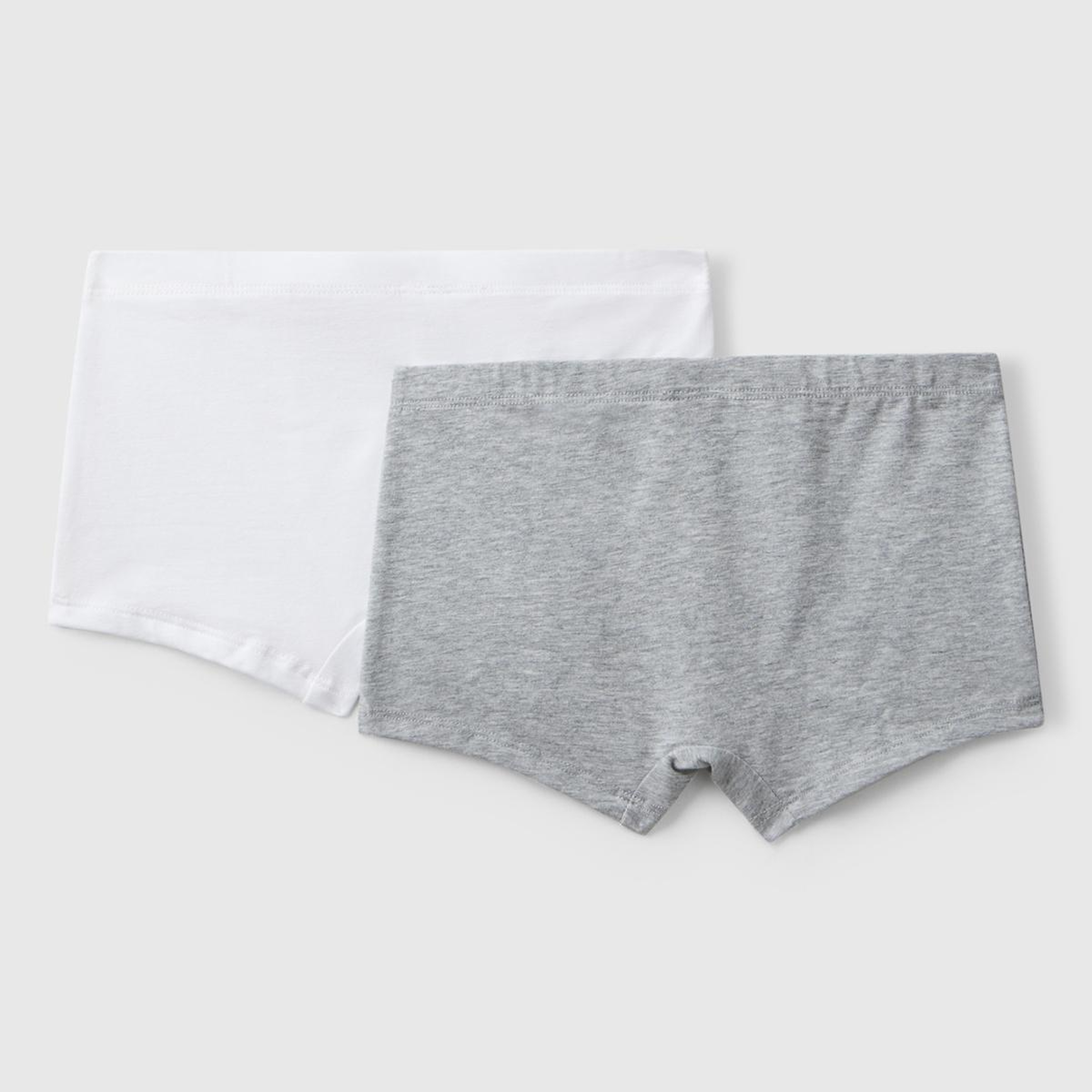 Erkek Çocuk Gri Melanj Logo Detaylı 2'li Boxer Seti