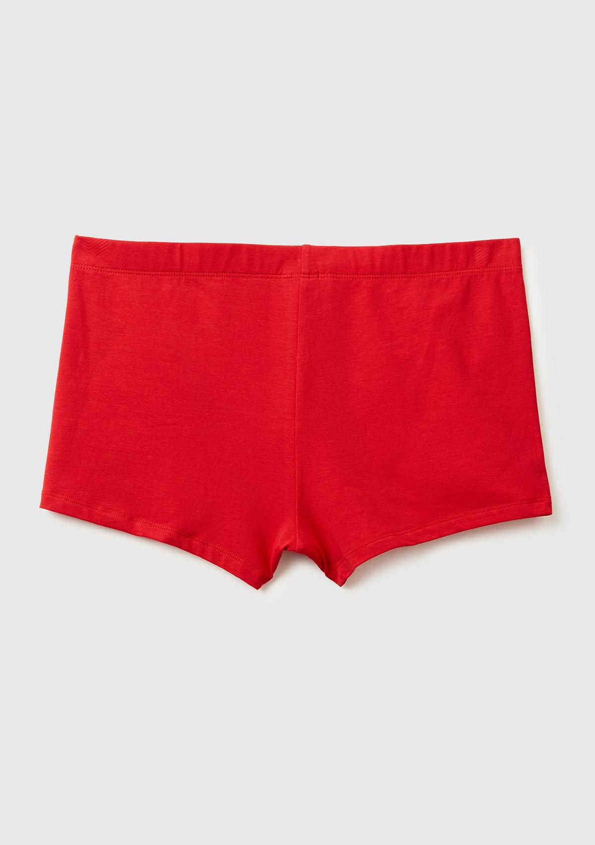 Erkek Kırmızı Mickey Baskılı Pamuklu Boxer
