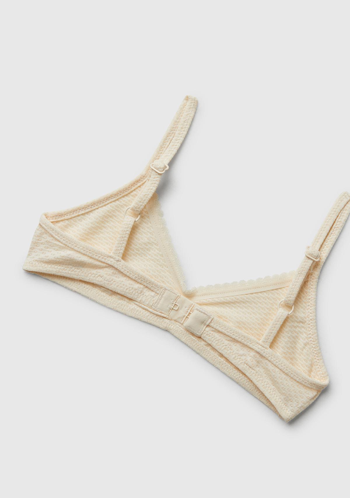 Kız Çocuk Krem Düz Renk Ayarlanabilir Askılı Bikini Takımı