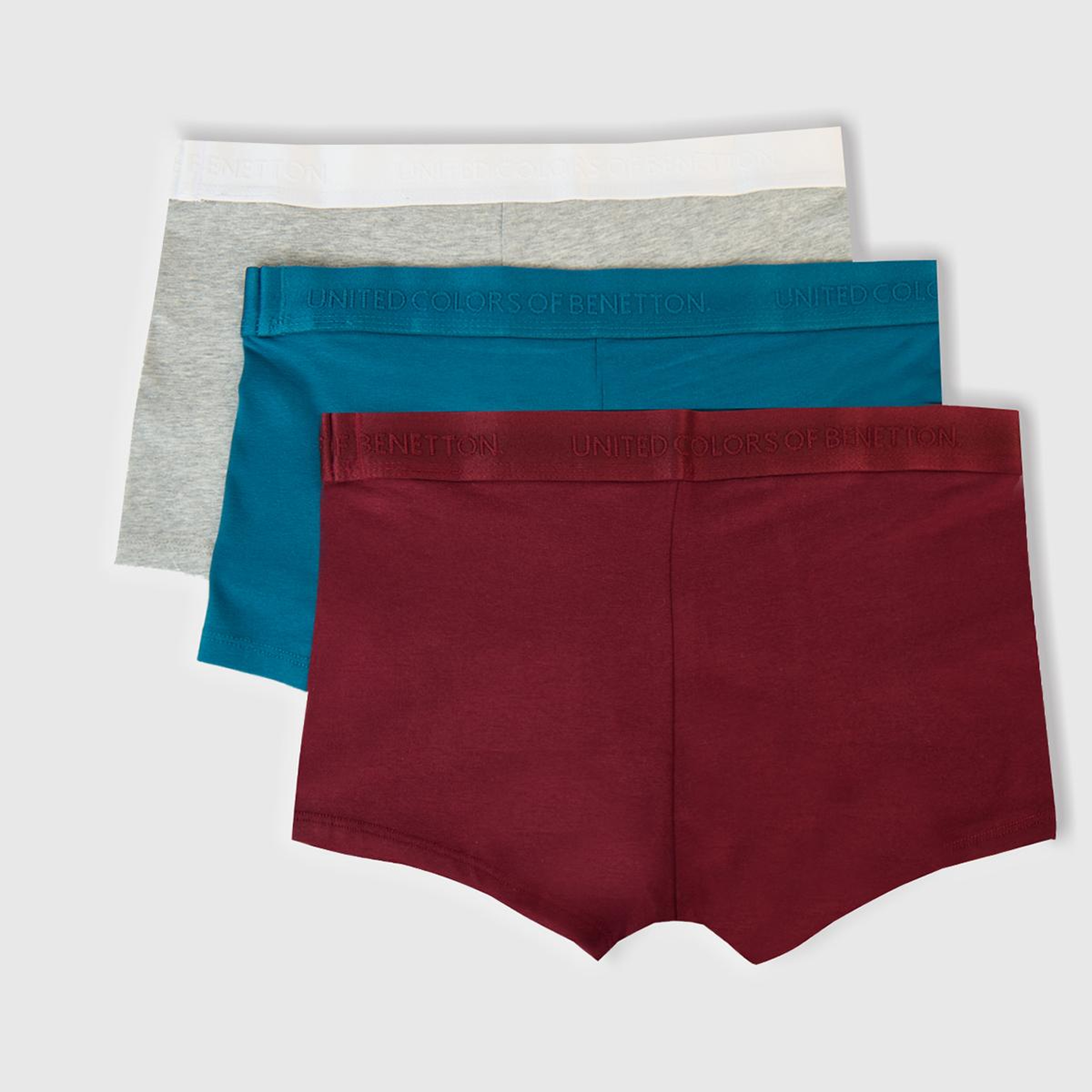 Erkek Bordo Pamuk Karışımlı Logo Bantlı 3'lü Boxer Seti