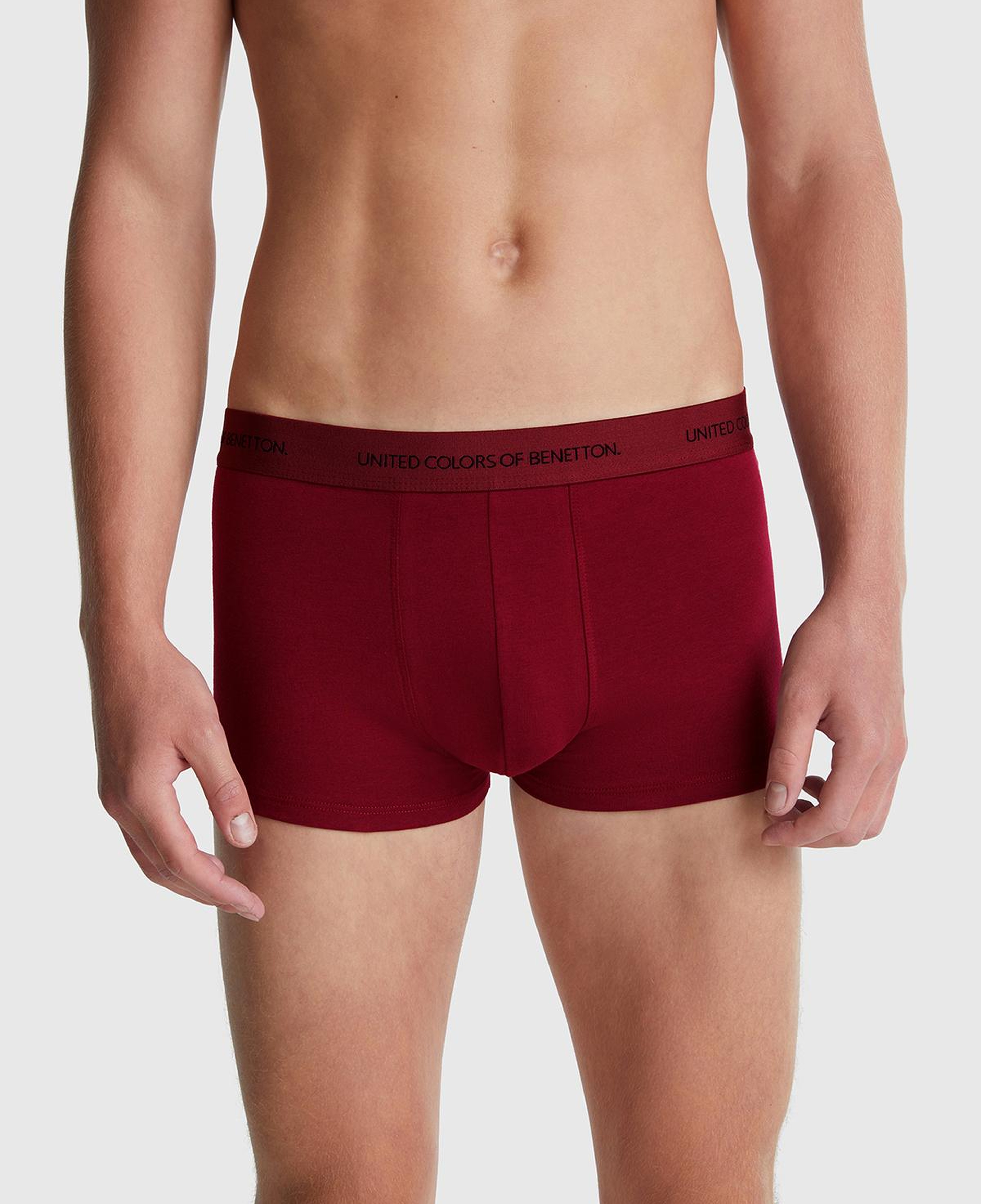 Erkek Bordo Logo Bantlı Boxer