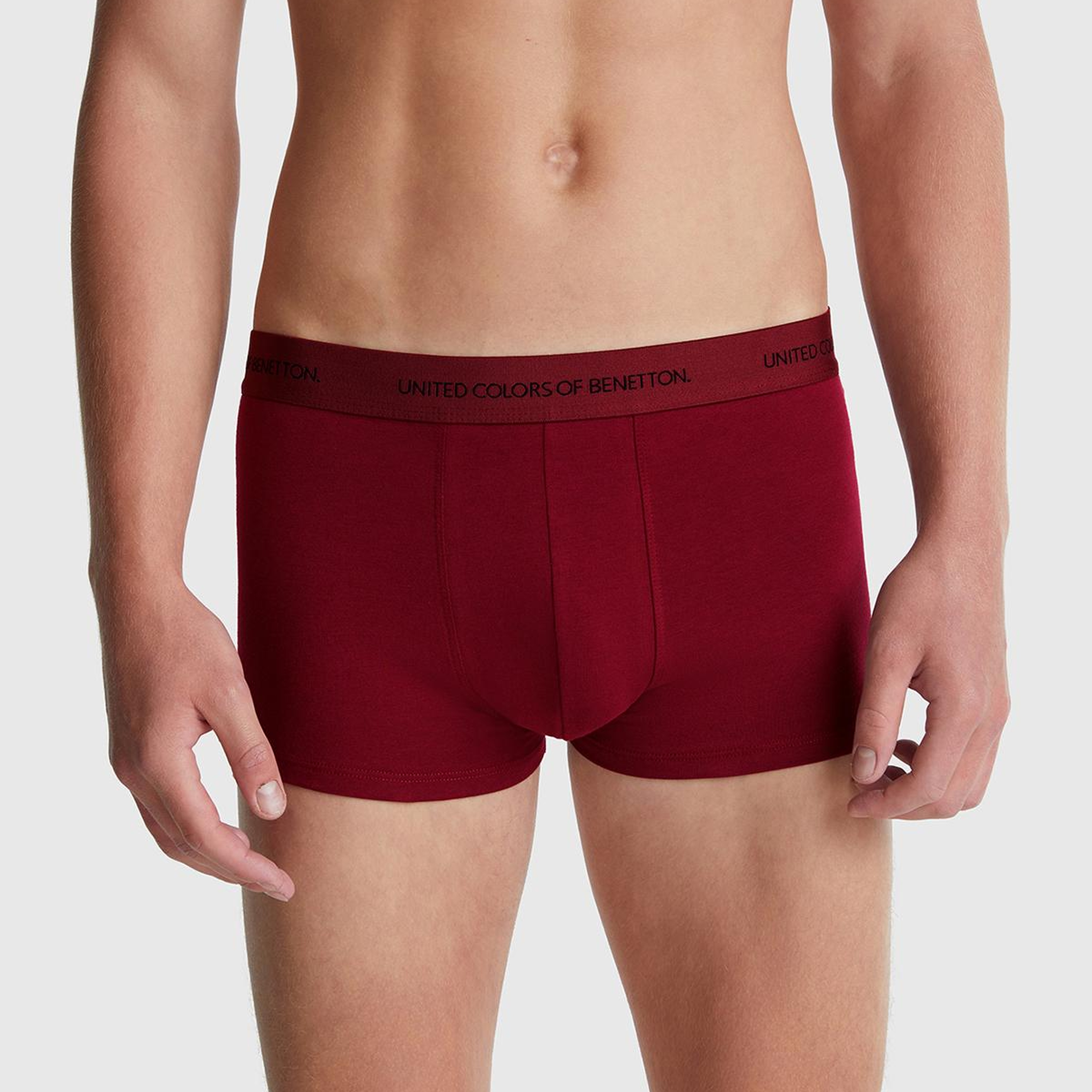 Erkek Bordo Logo Bantlı Boxer