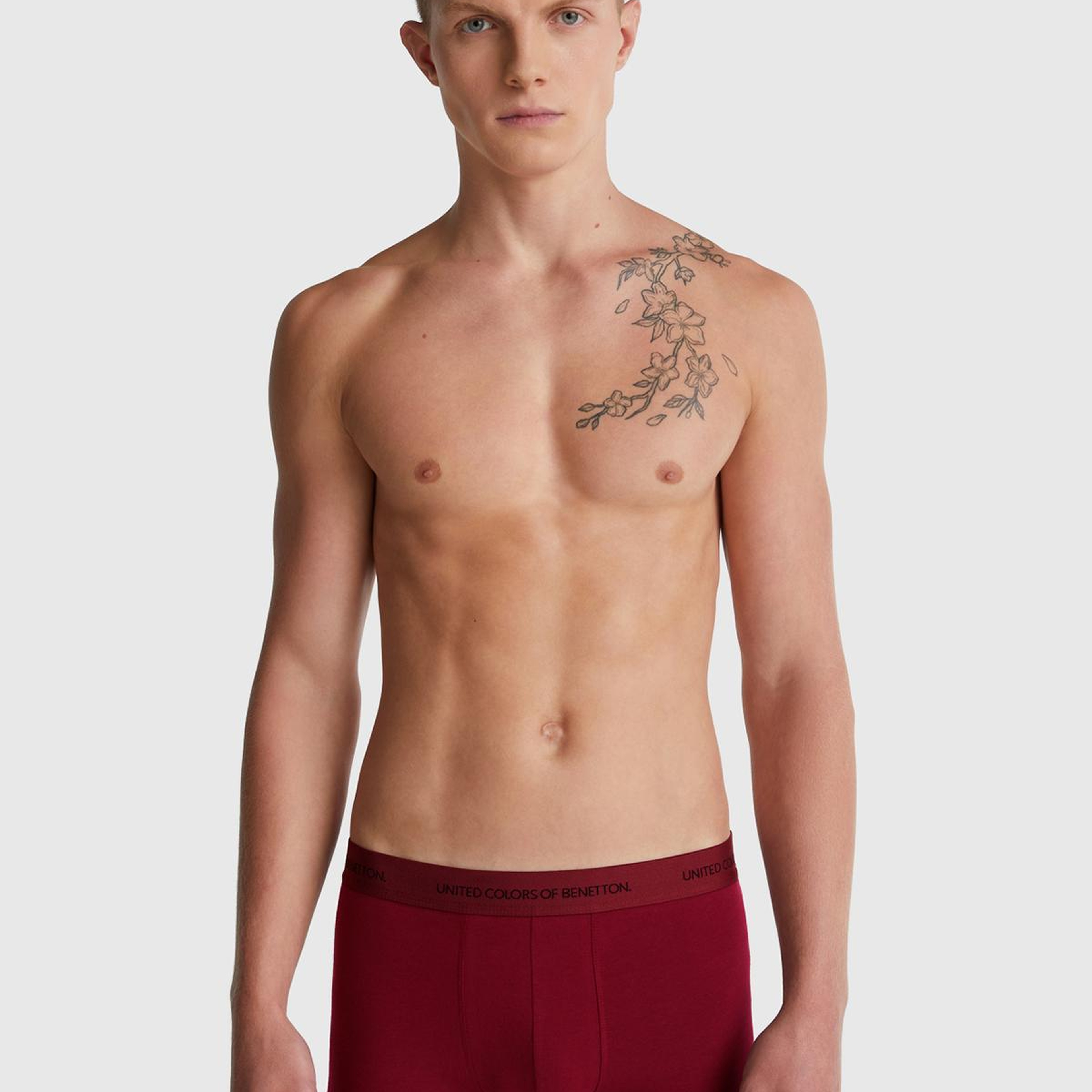 Erkek Bordo Logo Bantlı Boxer