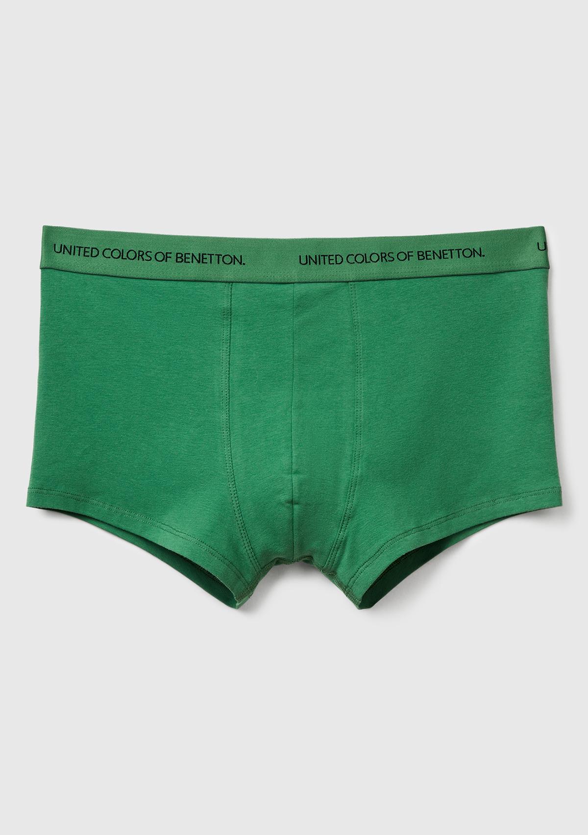 Erkek Yeşil Logo Bantlı Boxer