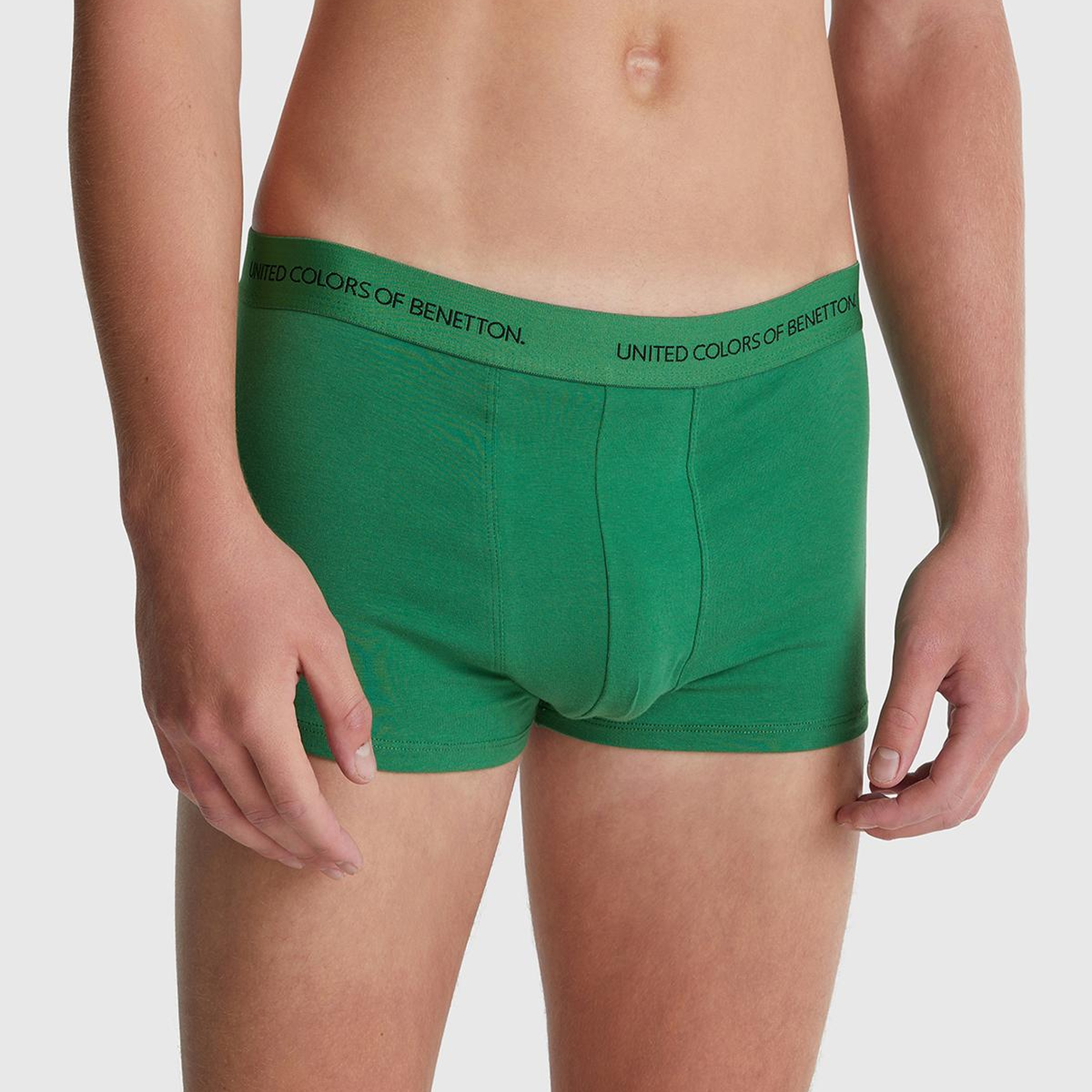 Erkek Yeşil Logo Bantlı Boxer