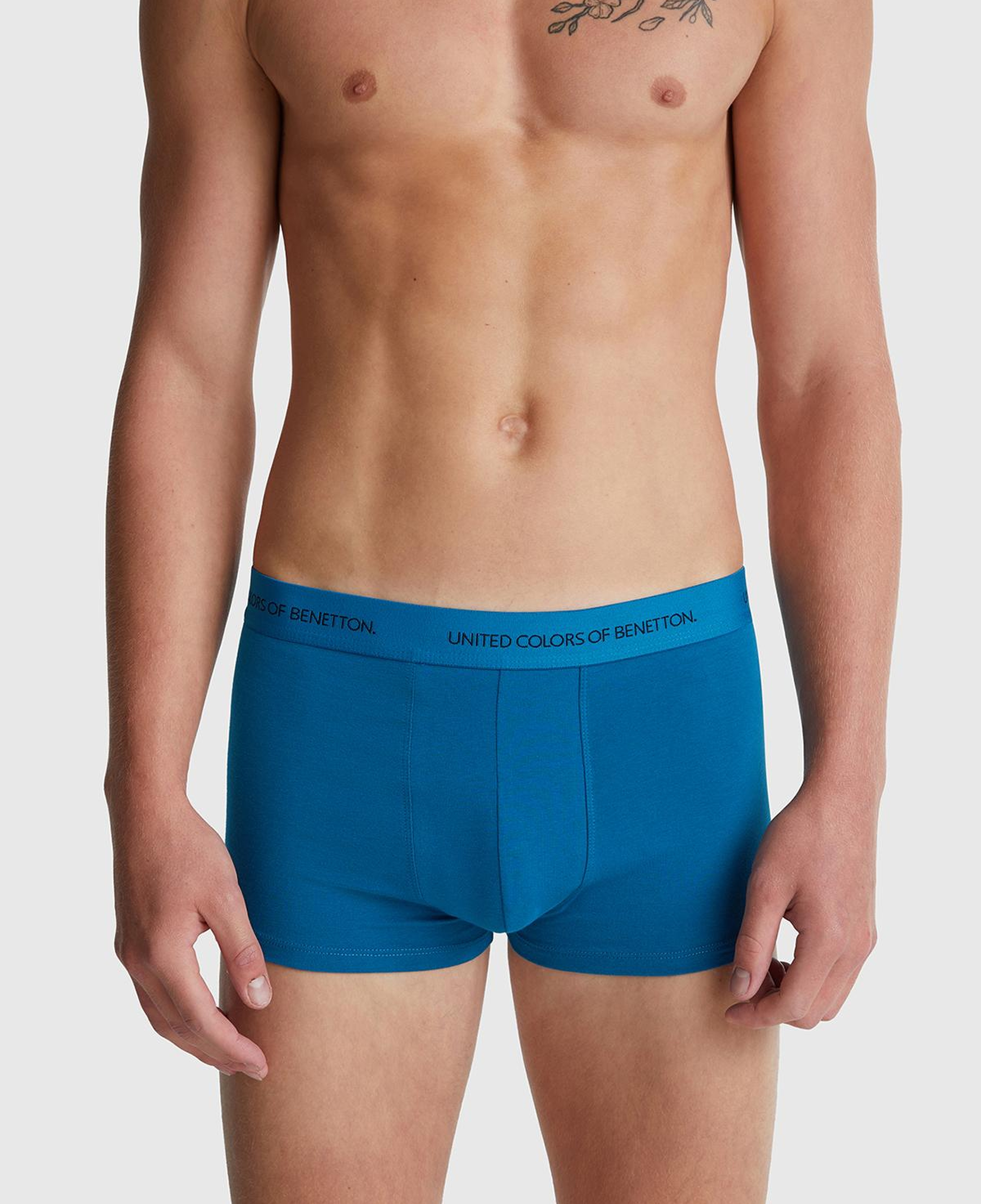 Erkek Mavi Logo Bantlı Boxer