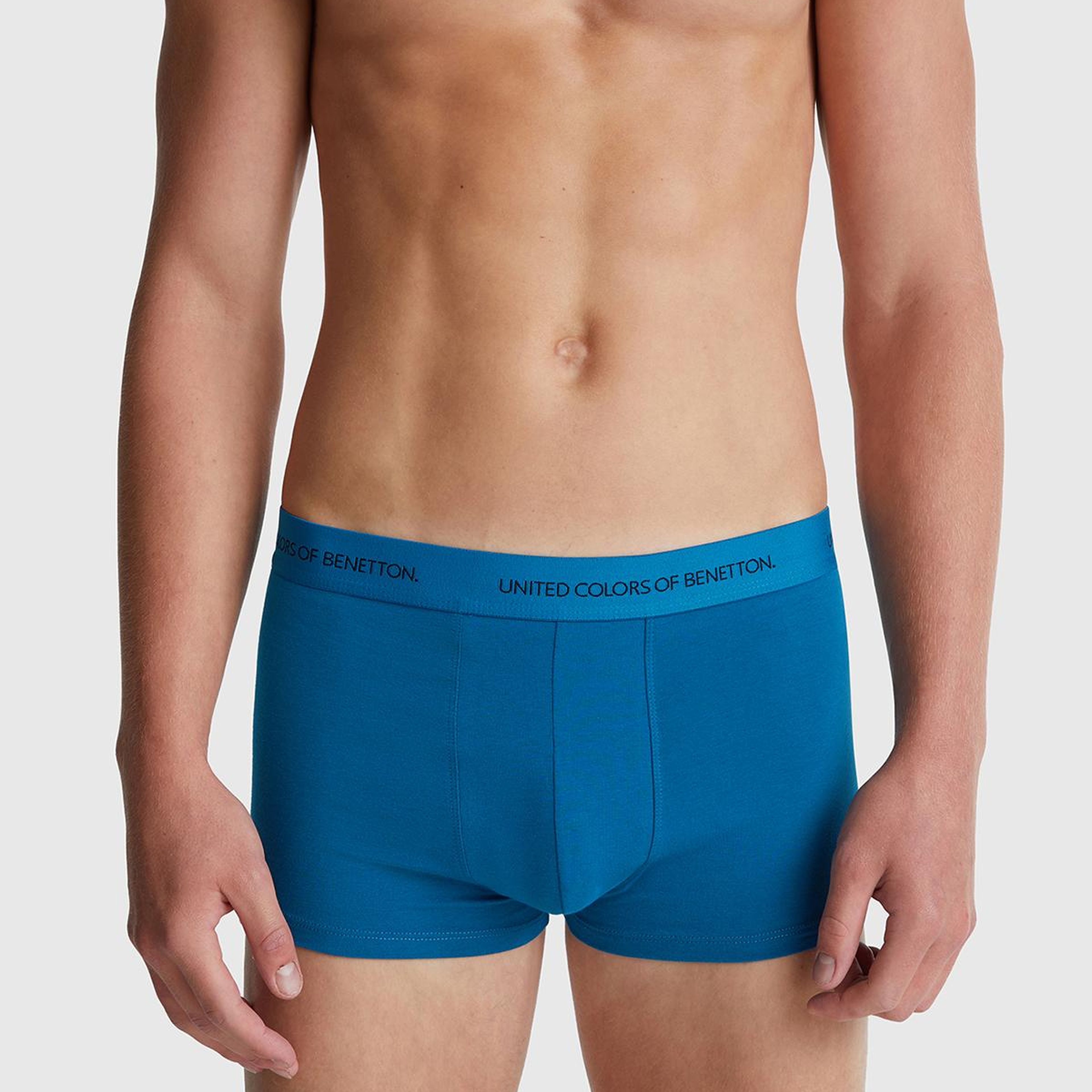 Erkek Mavi Logo Bantlı Boxer