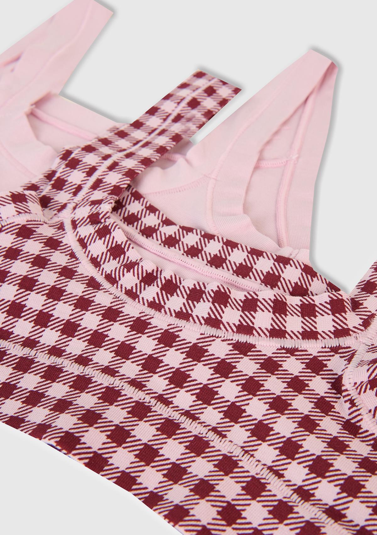 Kız Çocuk Pembe Düz Renk ve Desenli 2'li Bralet Seti